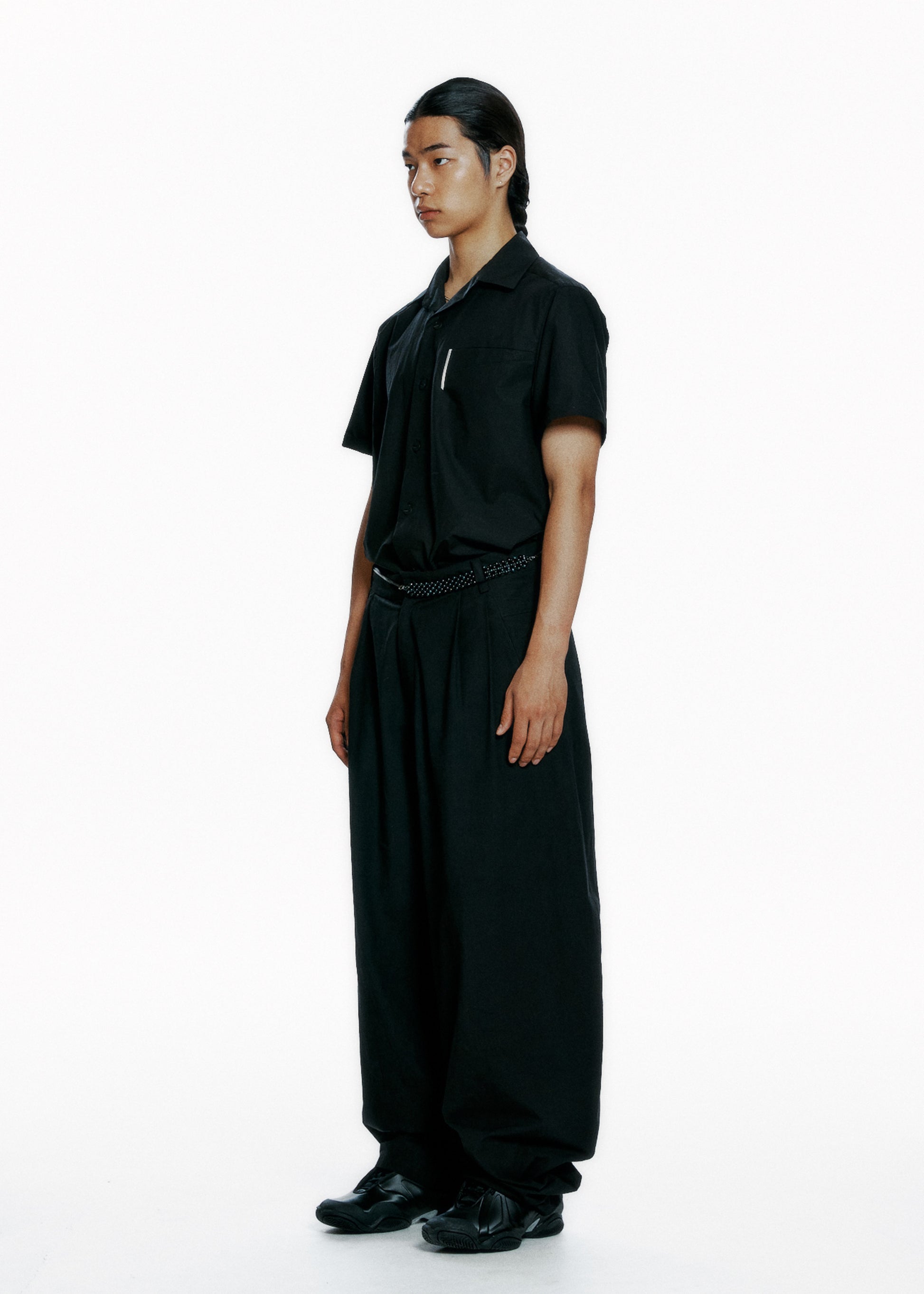 Hyein Seo - Wide Pants w/ Beaded Belt (Black) product image 2 | TRAB K-Fashion Australia