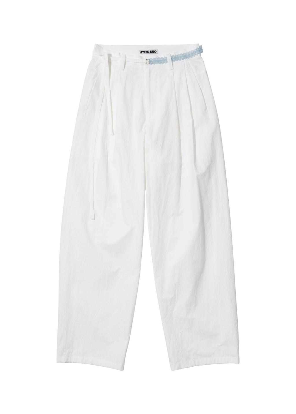 Hyein Seo - Wide Pants w/ Beaded Belt (White) product image 5 | TRAB K-Fashion Australia