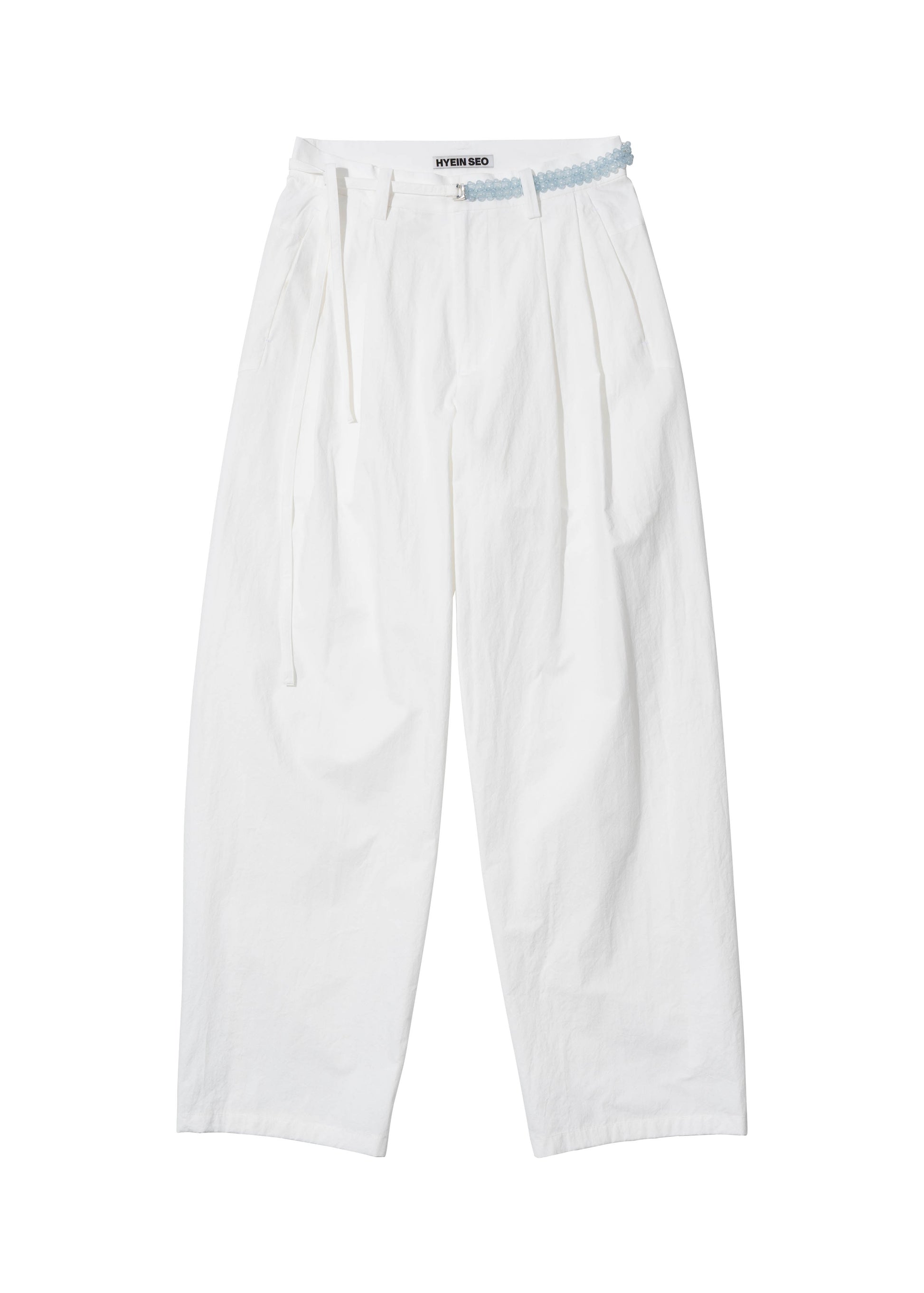 Hyein Seo - Wide Pants w/ Beaded Belt (White) product image 5 | TRAB K-Fashion Australia