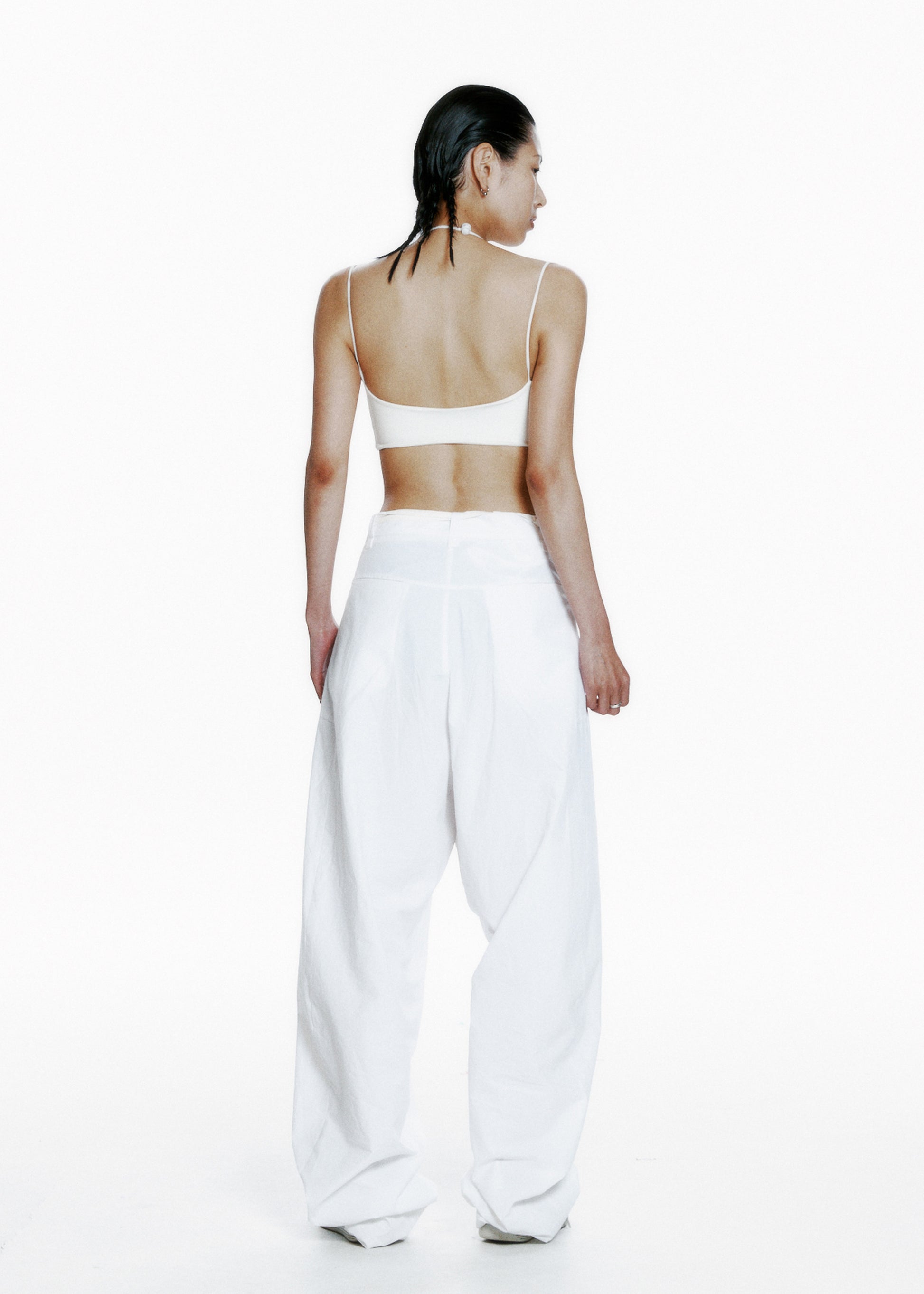 Hyein Seo - Wide Pants w/ Beaded Belt (White) product image 4 | TRAB K-Fashion Australia