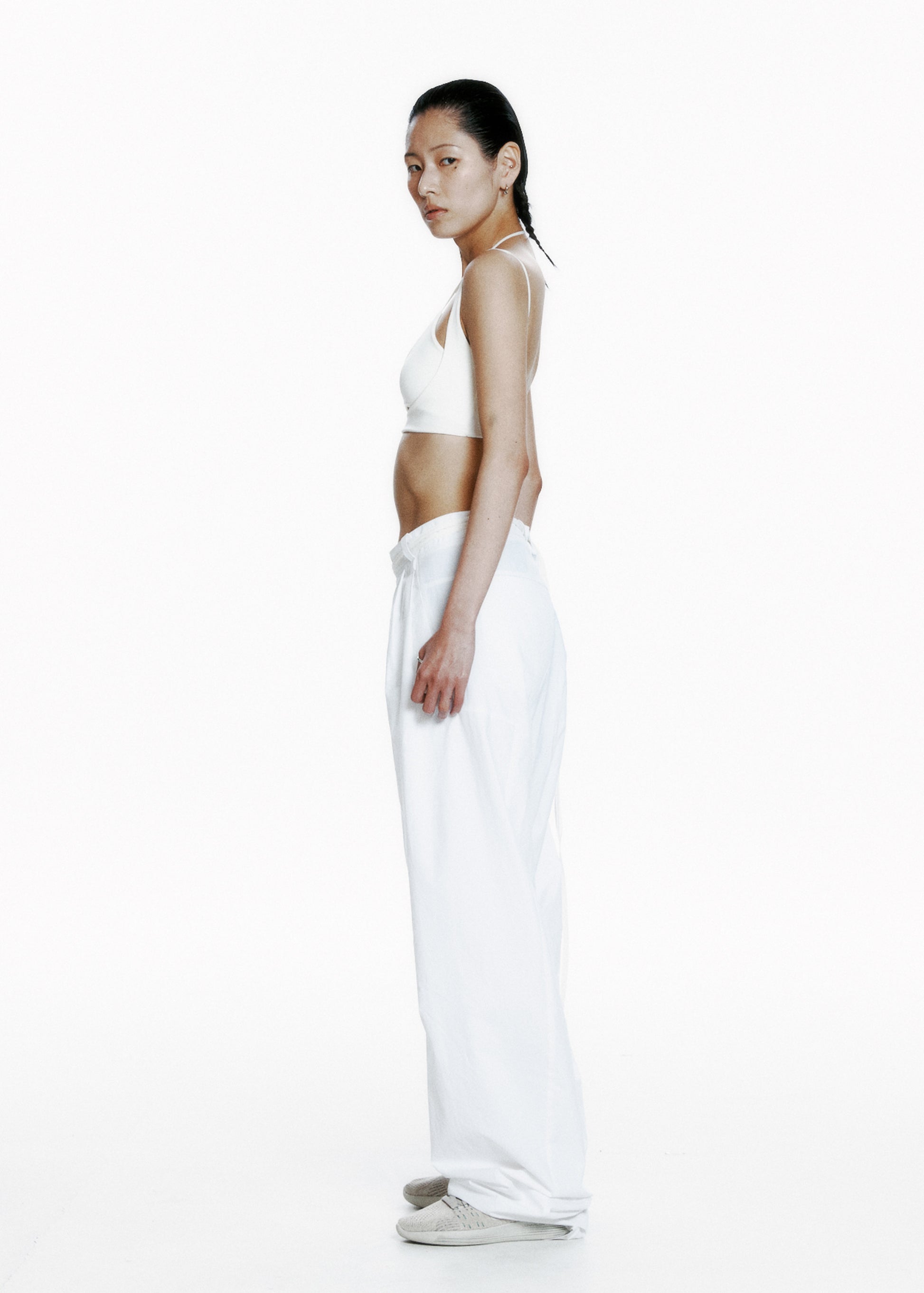 Hyein Seo - Wide Pants w/ Beaded Belt (White) product image 2 | TRAB K-Fashion Australia