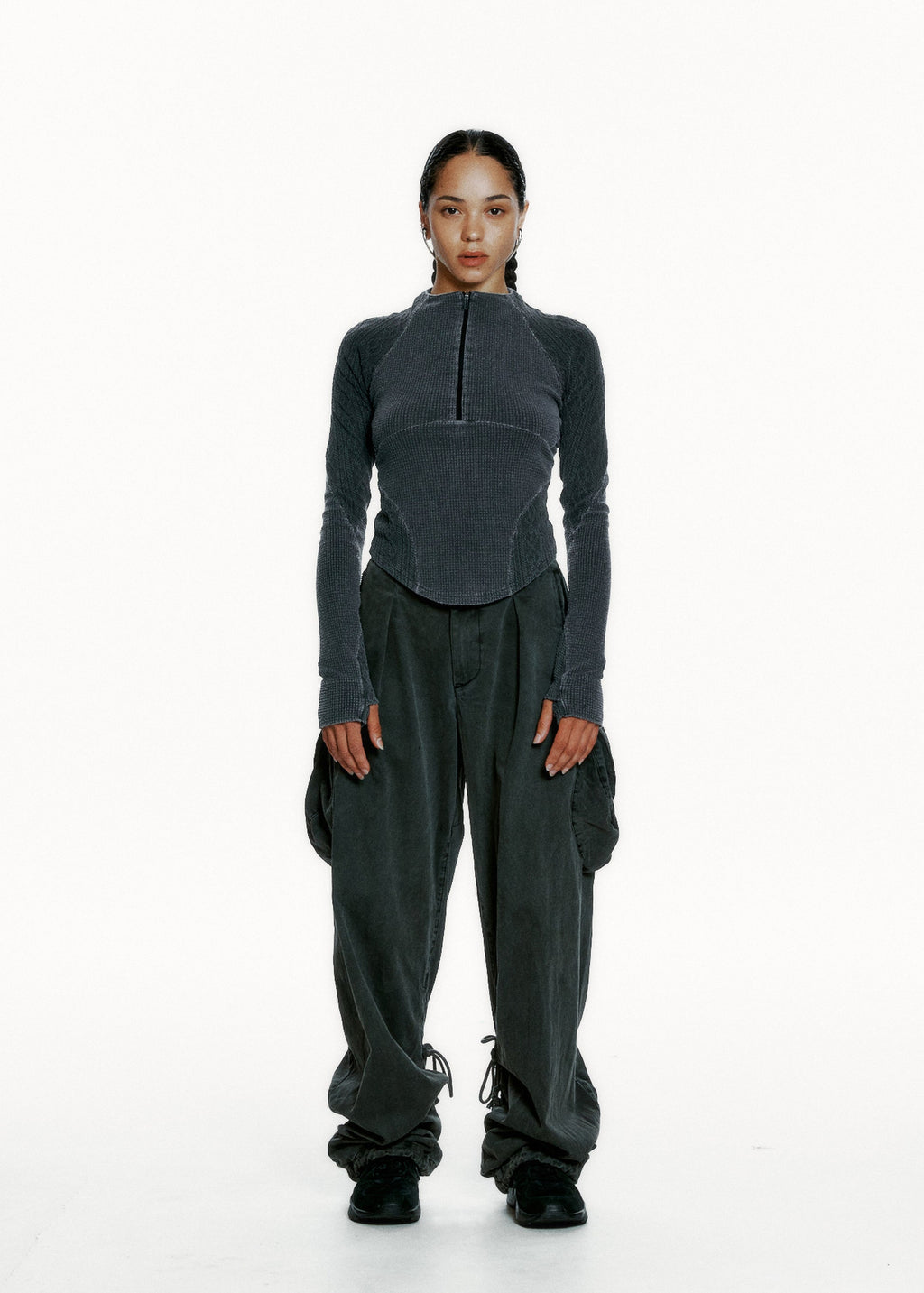 Hyein Seo - Dyed Cargo Pants (Dark Grey) product image 4 | TRAB K-Fashion Australia