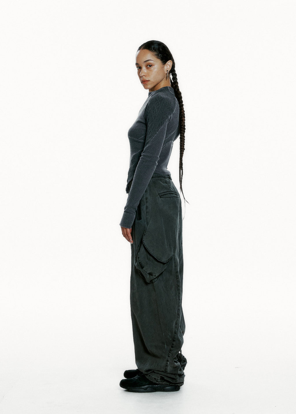 Hyein Seo - Dyed Cargo Pants (Dark Grey) product image 5 | TRAB K-Fashion Australia