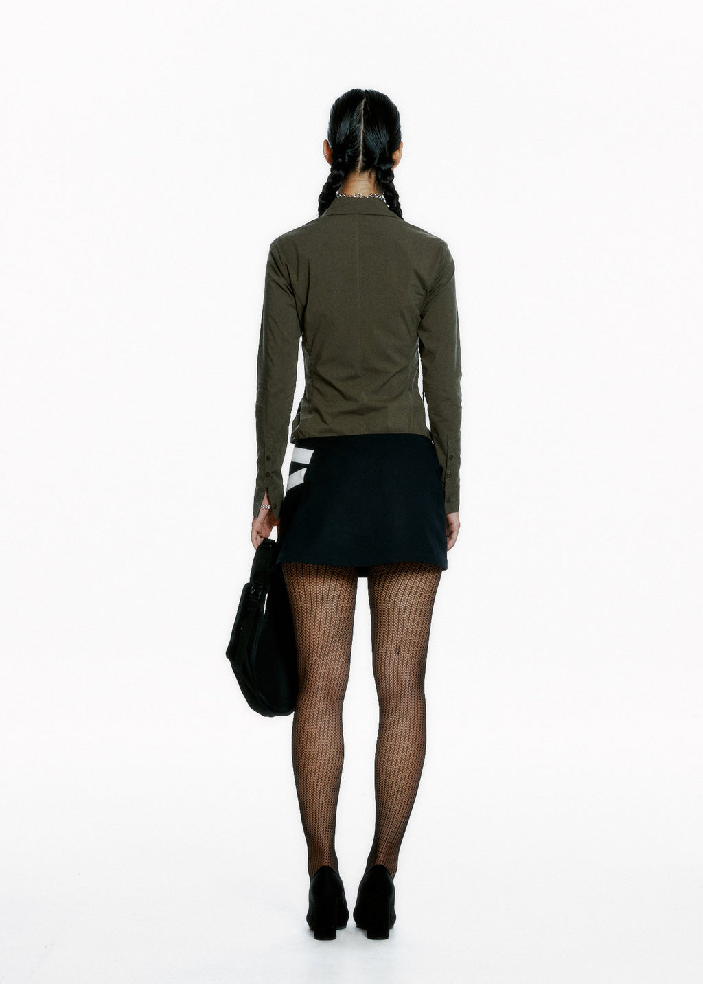 Hyein Seo - Slim Shirt w/ Pin (Khaki) product image 3 | TRAB K-Fashion Australia