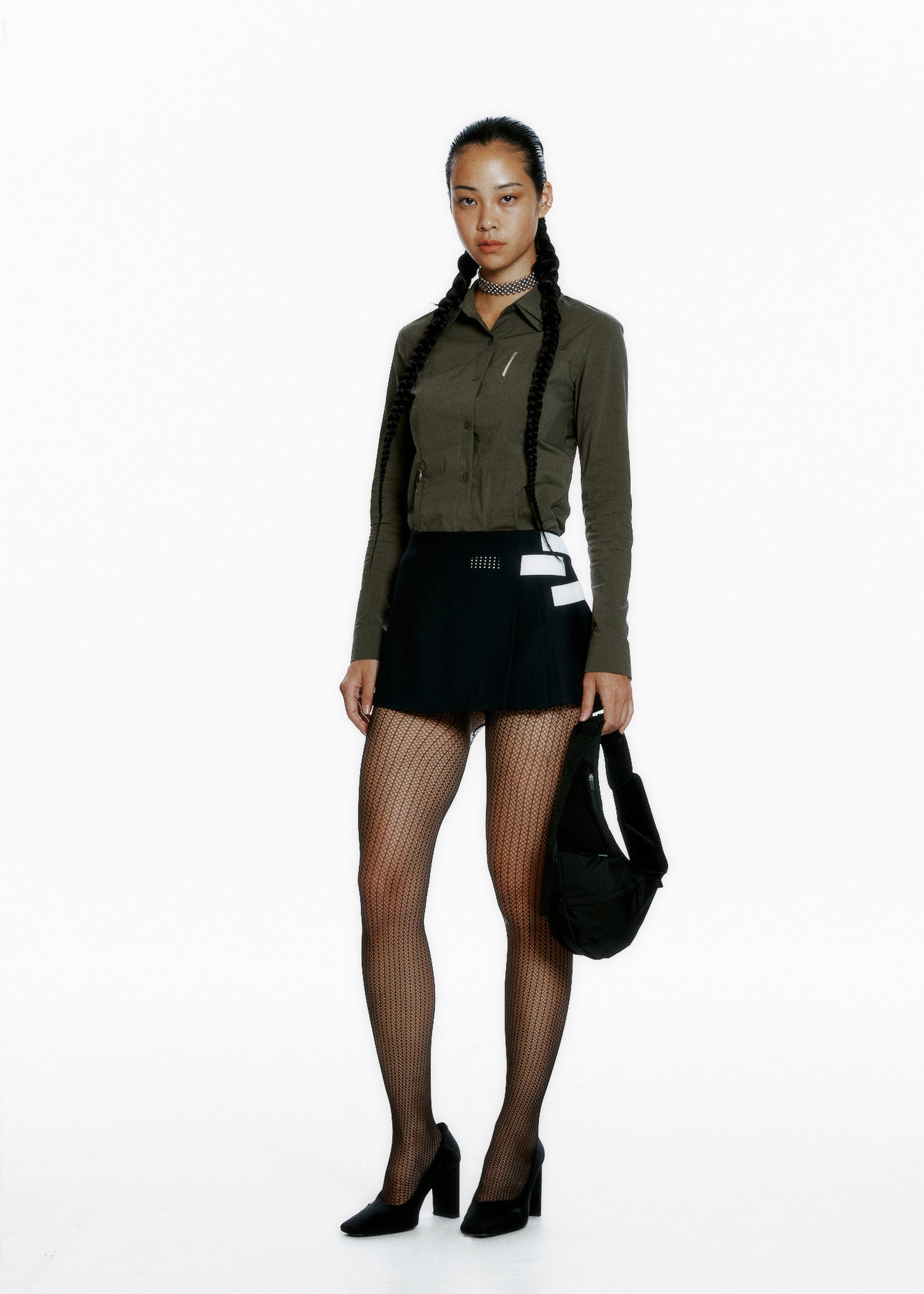 Hyein Seo - Slim Shirt w/ Pin (Khaki) product image 1 | TRAB K-Fashion Australia