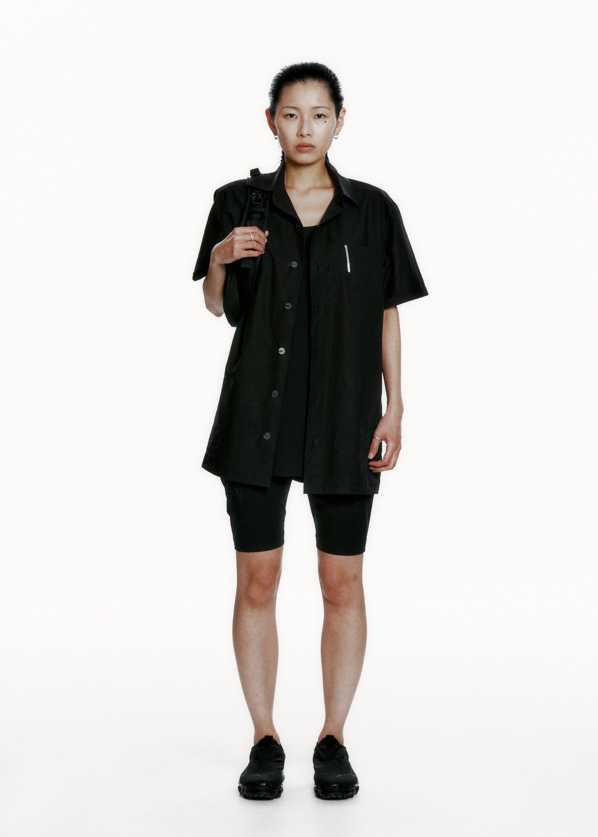 Hyein Seo - Short Sleeve Shirt w/ Pin (Black) product image 4 | TRAB K-Fashion Australia