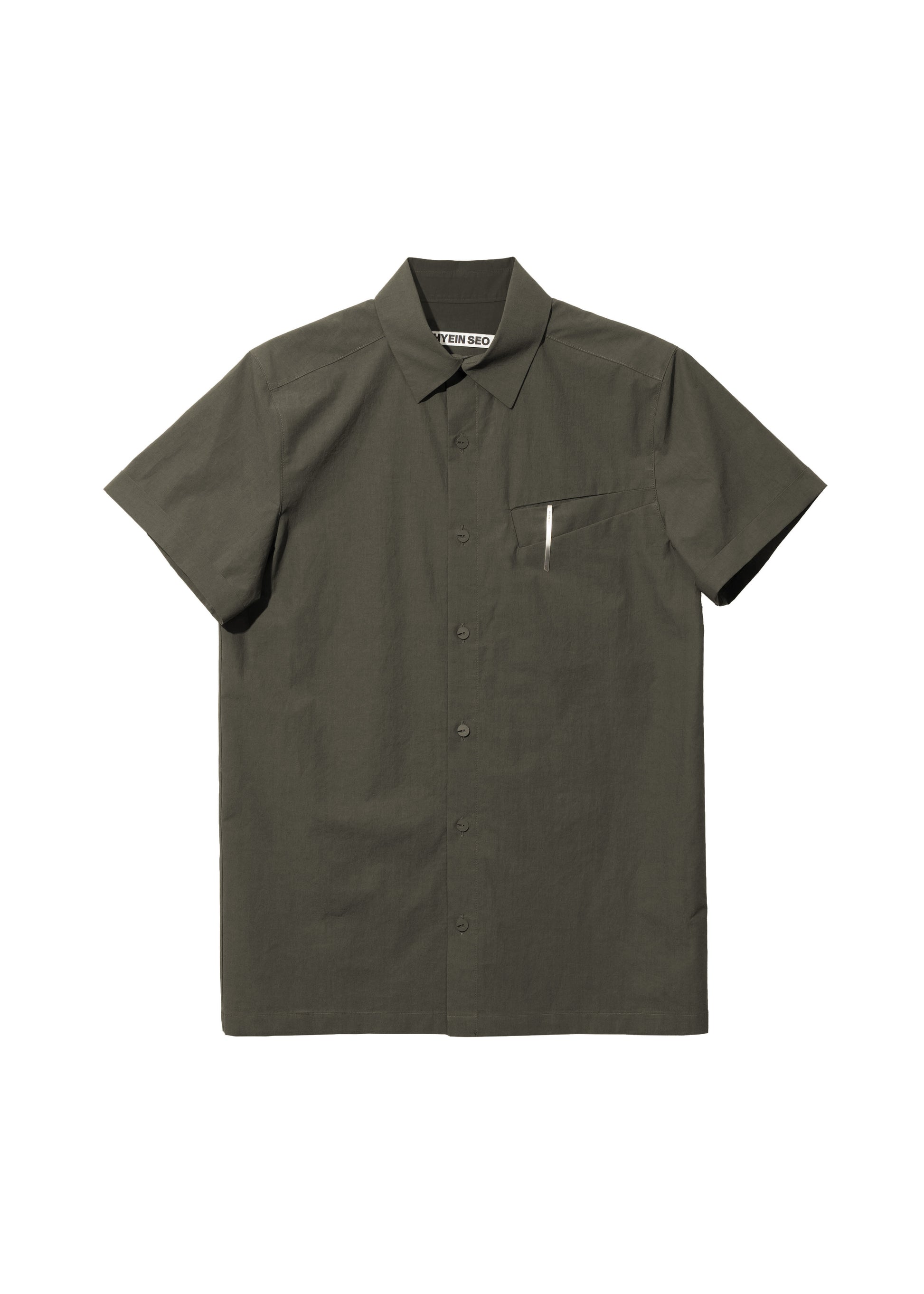 Hyein Seo - Short Sleeve Shirt w/ Pin (Khaki Brown) product image 5 | TRAB K-Fashion Australia