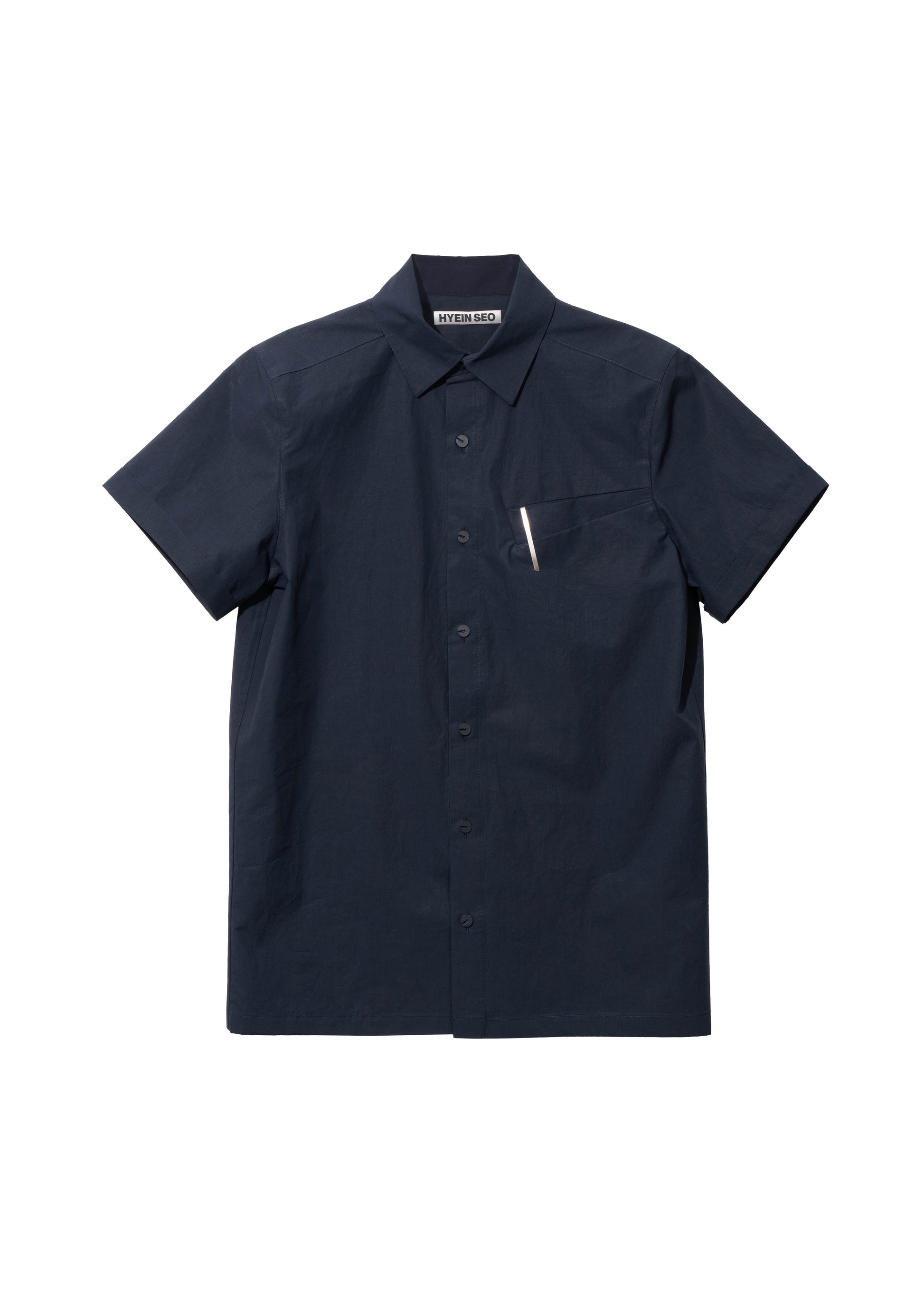 Hyein Seo - Short Sleeve Shirt w/ Pin (Navy) product image 4 | TRAB K-Fashion Australia