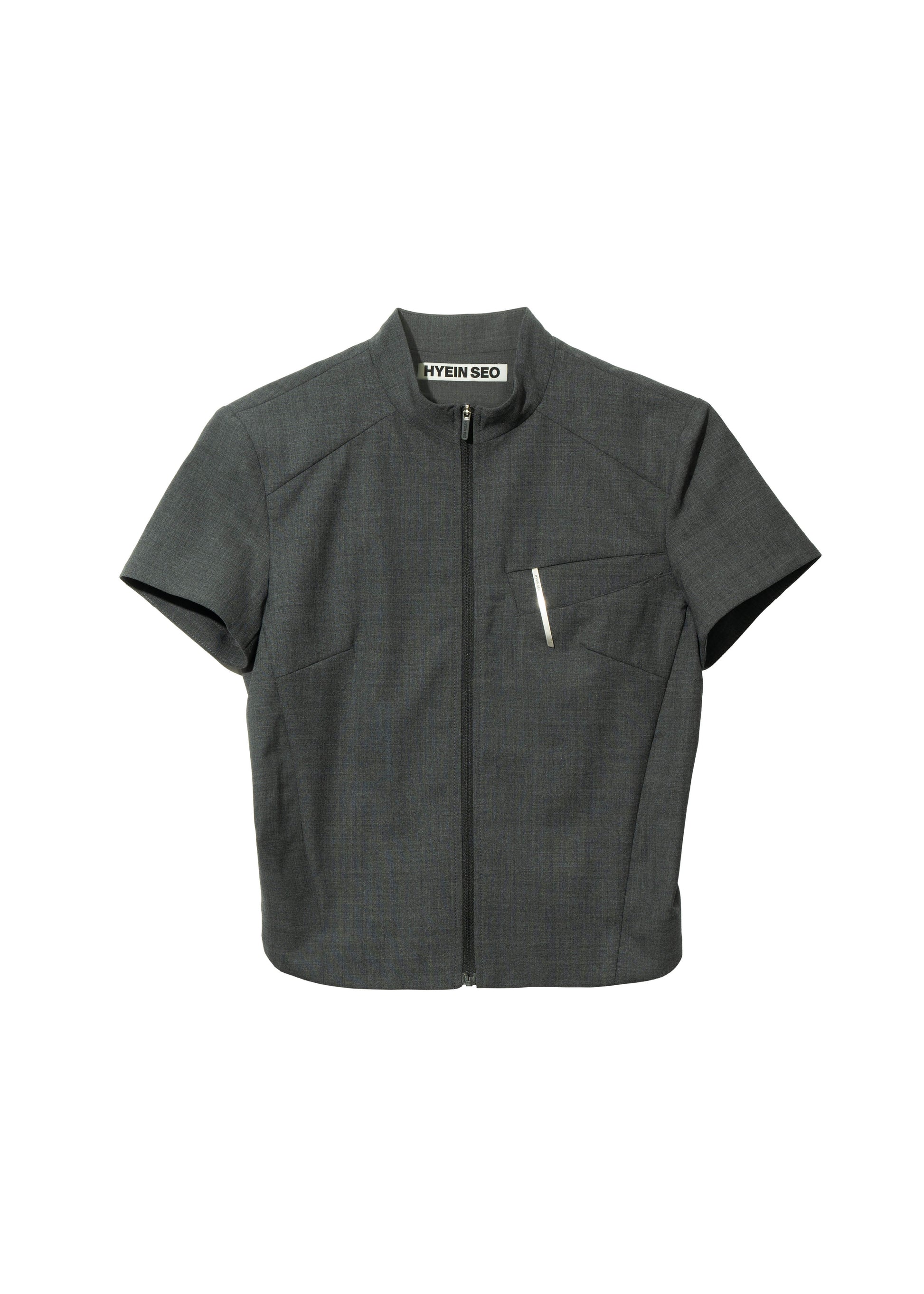 Hyein Seo - Zip Shirt w/ Pin (Dark Grey) product image 5 | TRAB K-Fashion Australia