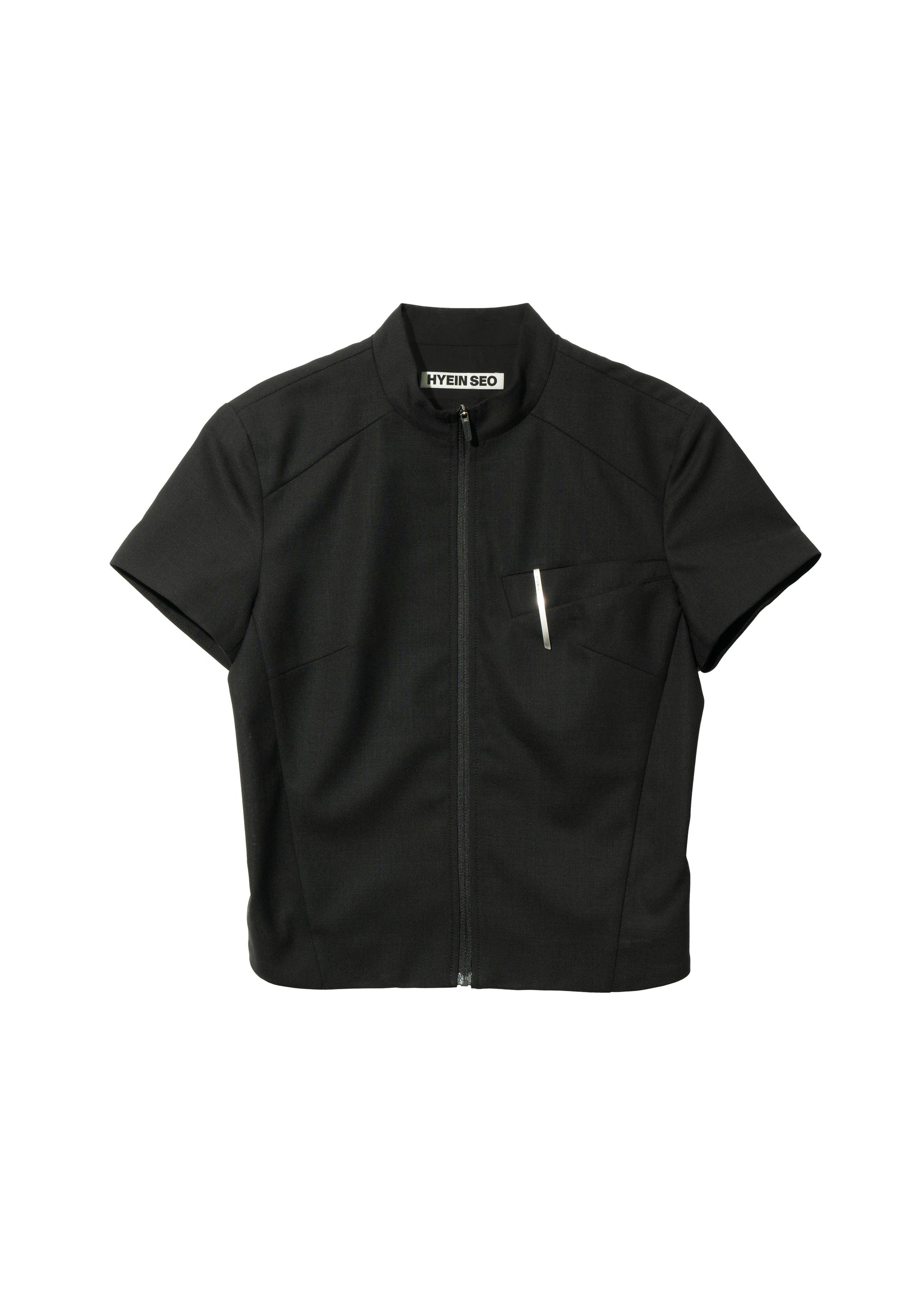 Hyein Seo - Zip Shirt w/ Pin (Black) product image 4 | TRAB K-Fashion Australia