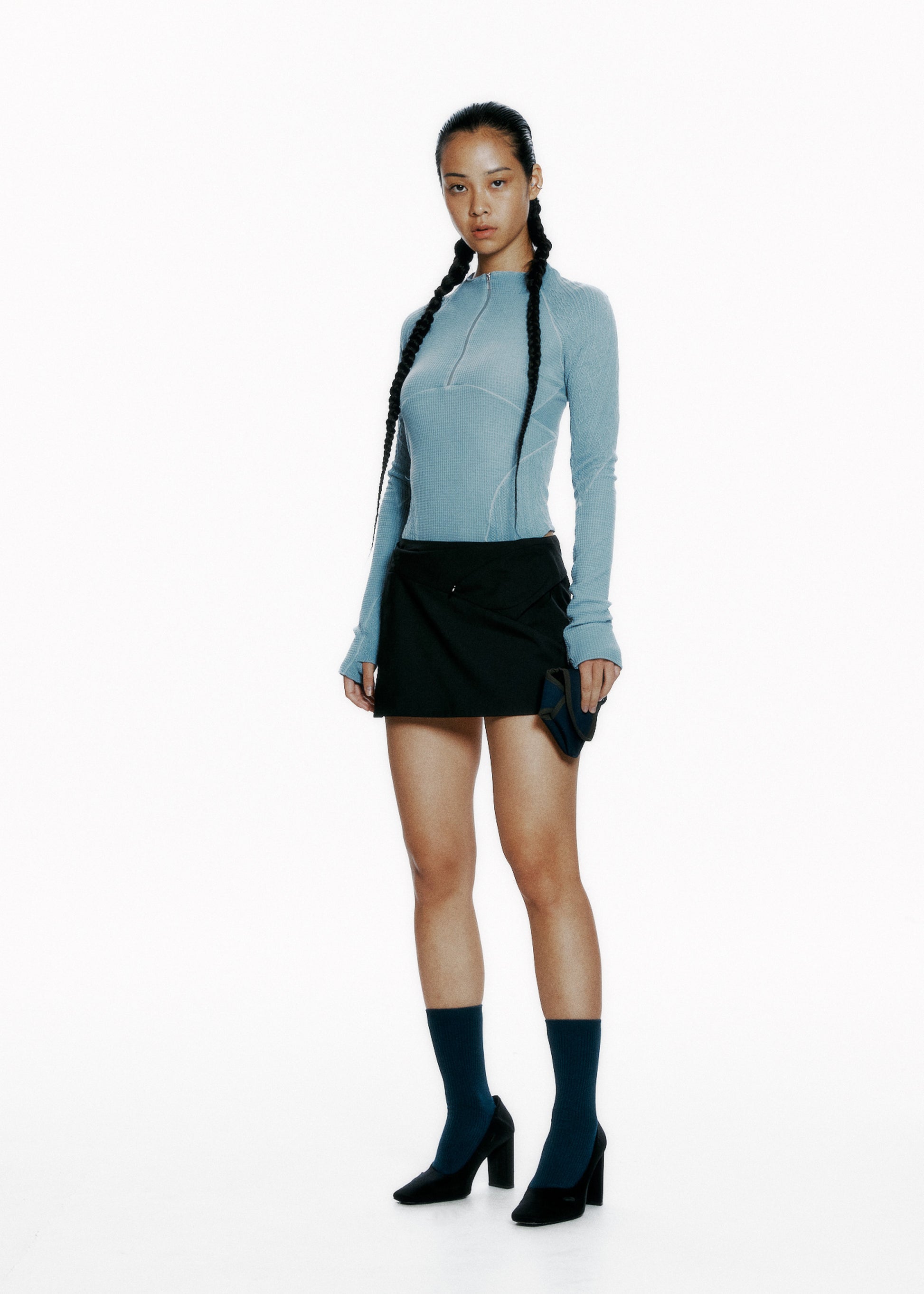 Hyein Seo - Half-Zip Raglan (Ash Blue) product image 2 | TRAB K-Fashion Australia