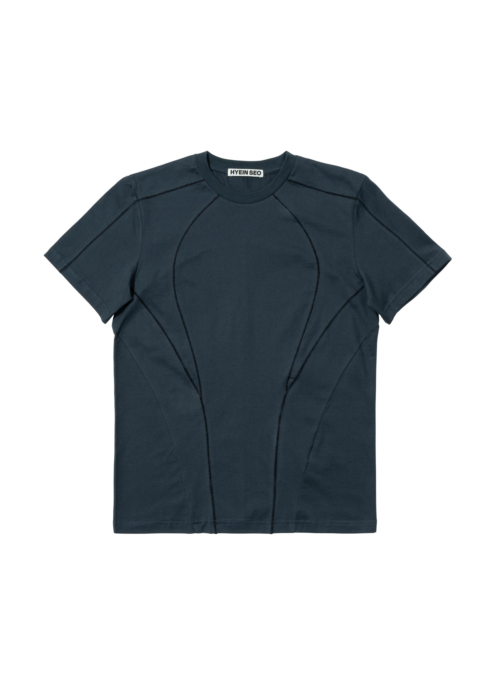 Hyein Seo - Serger Stitch T-Shirt (Fog Navy) product image 5 | TRAB K-Fashion Australia