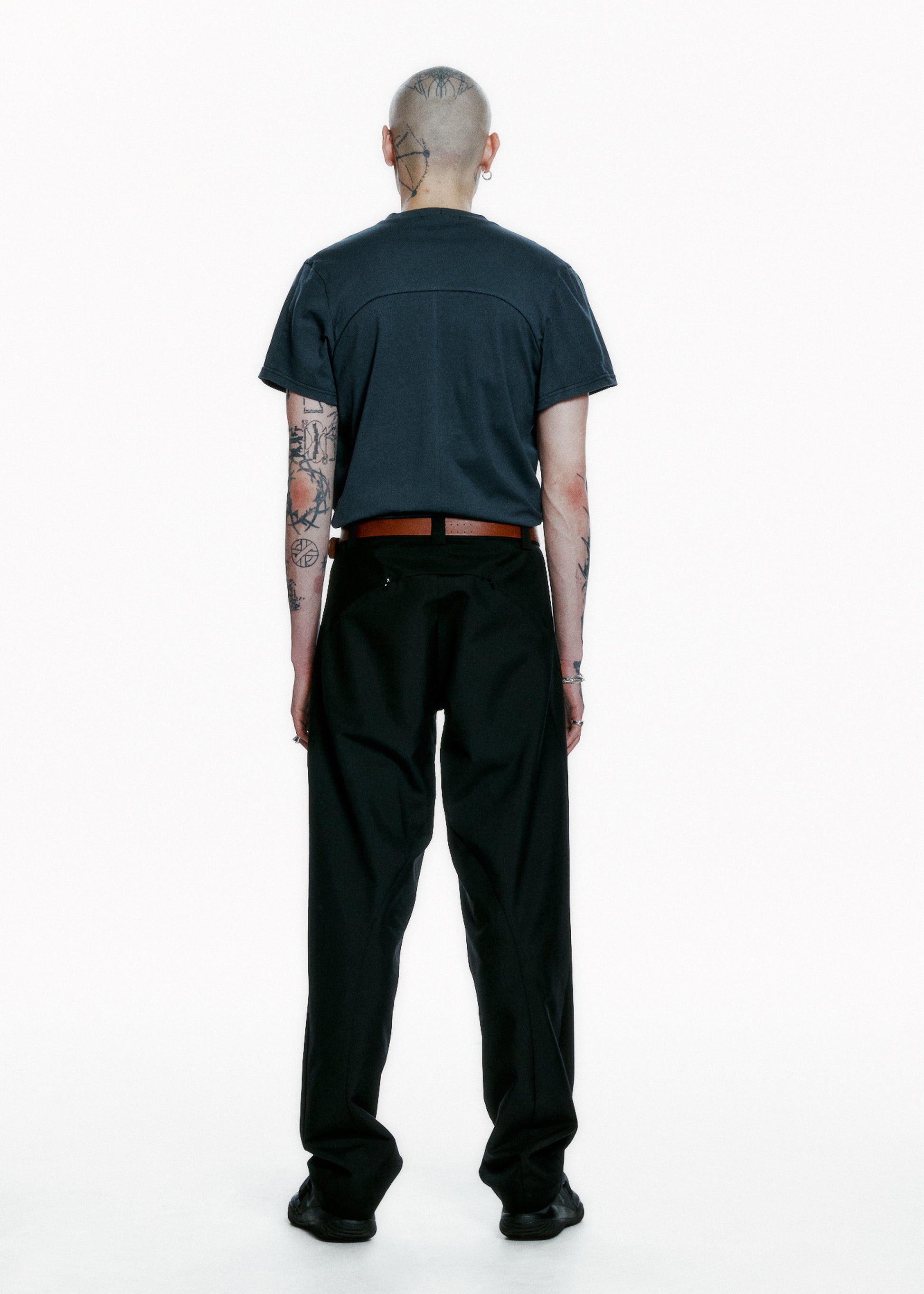 Hyein Seo - Serger Stitch T-Shirt (Fog Navy) product image 4 | TRAB K-Fashion Australia