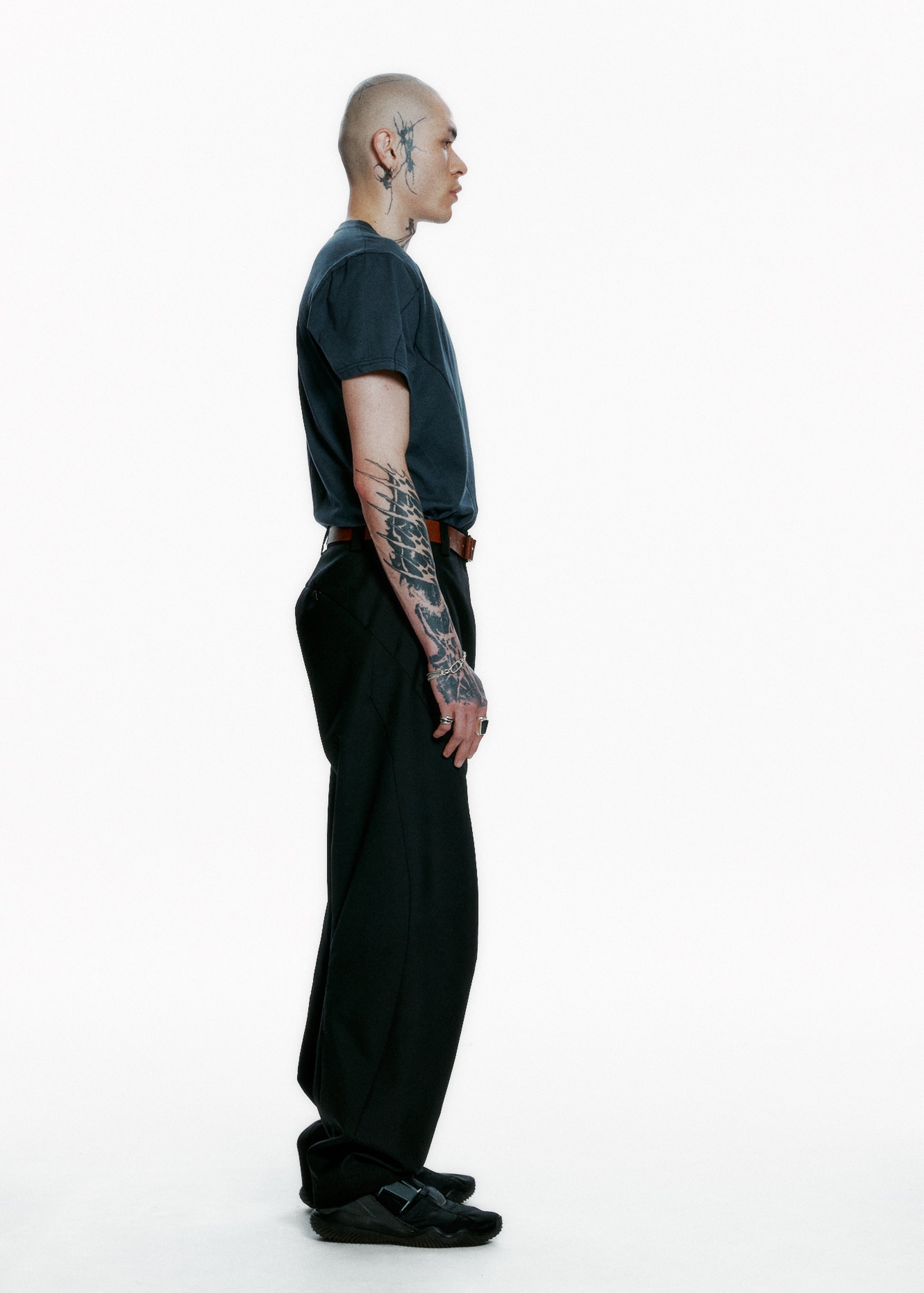 Hyein Seo - Serger Stitch T-Shirt (Fog Navy) product image 3 | TRAB K-Fashion Australia