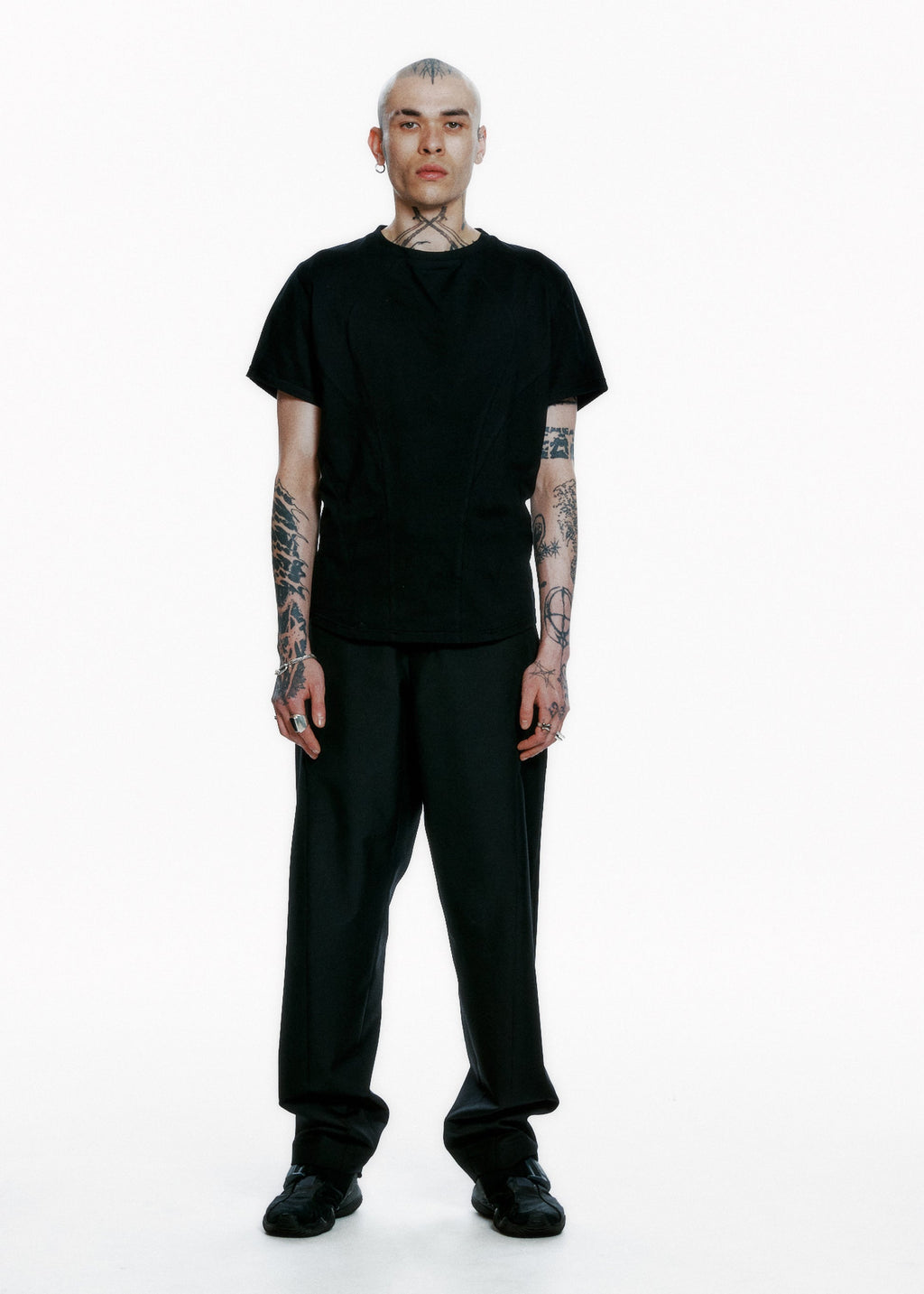 Hyein Seo - Serger Stitch T-Shirt (Black) product image 2 | TRAB K-Fashion Australia