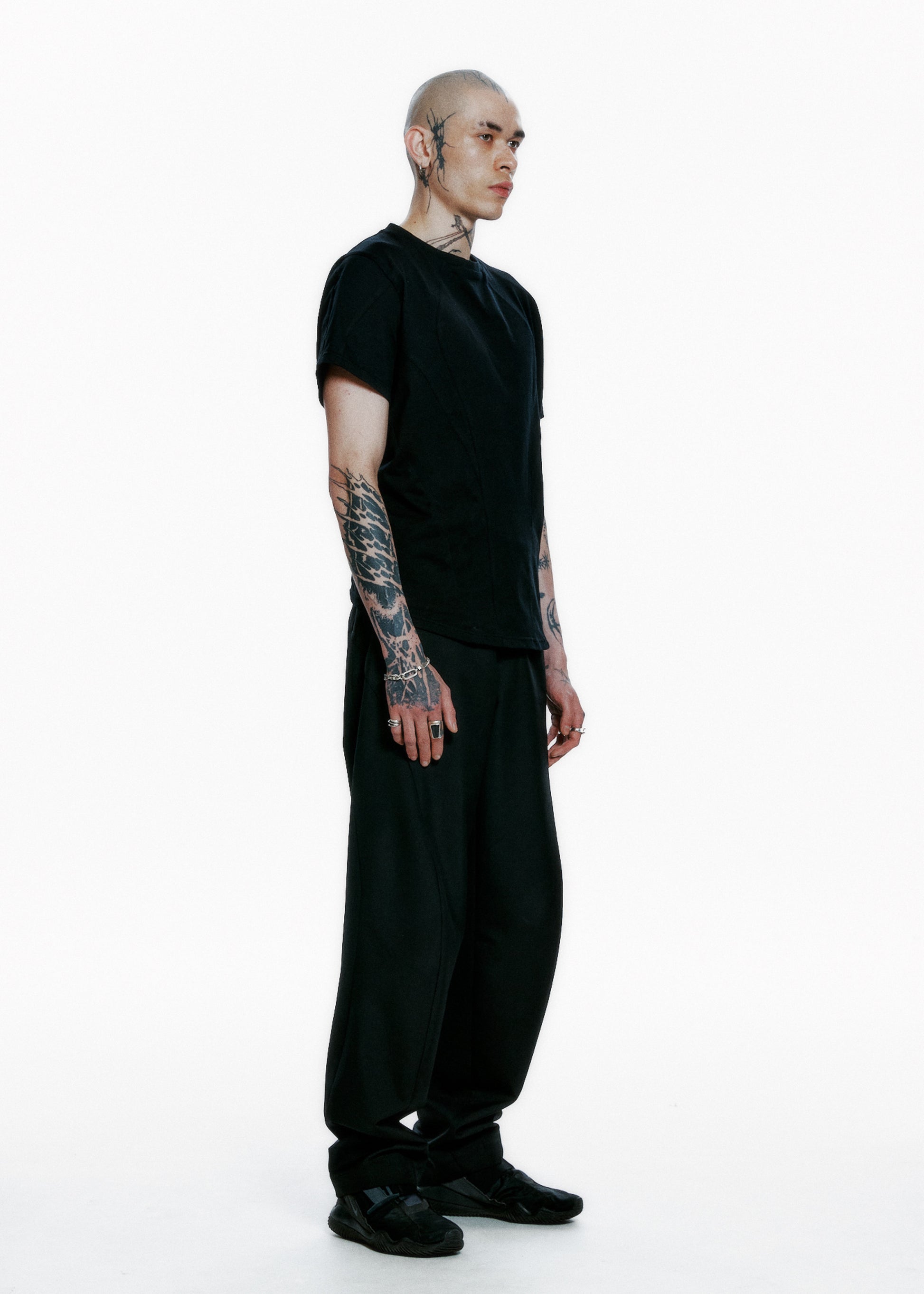 Hyein Seo - Serger Stitch T-Shirt (Black) product image 1 | TRAB K-Fashion Australia