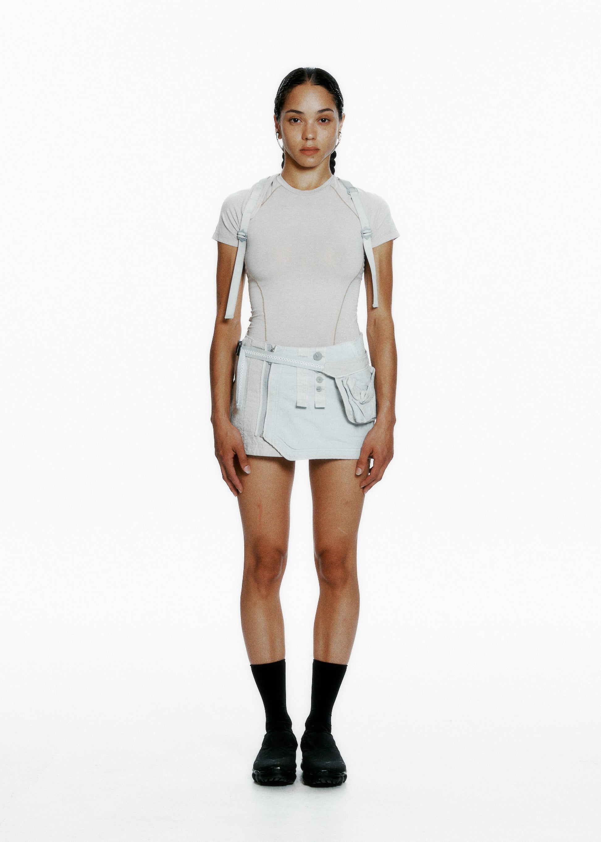 Hyein Seo - Dyed T-Shirt w/ Backstrap (Sand Grey) product image 2 | TRAB K-Fashion Australia