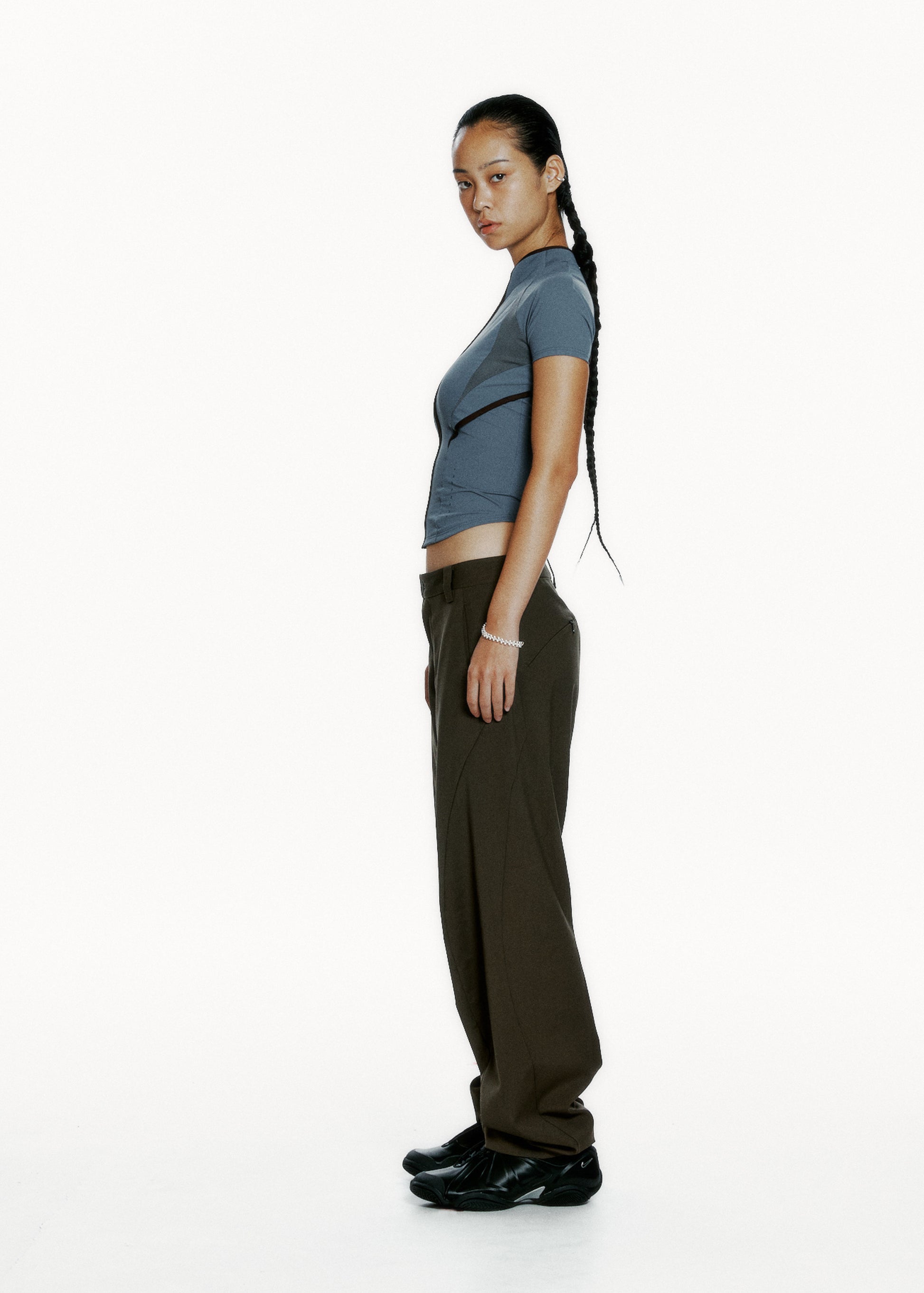 Hyein Seo - Slashed Zip Top (Fog Blue) product image 3 | TRAB K-Fashion Australia