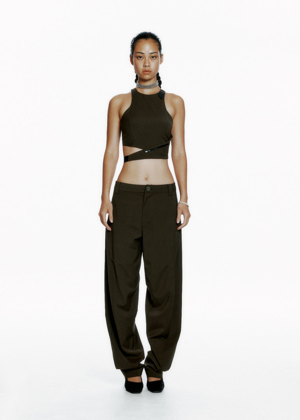 Hyein Seo - Cinched Halter Top (Khaki) product image 3 | TRAB K-Fashion Australia