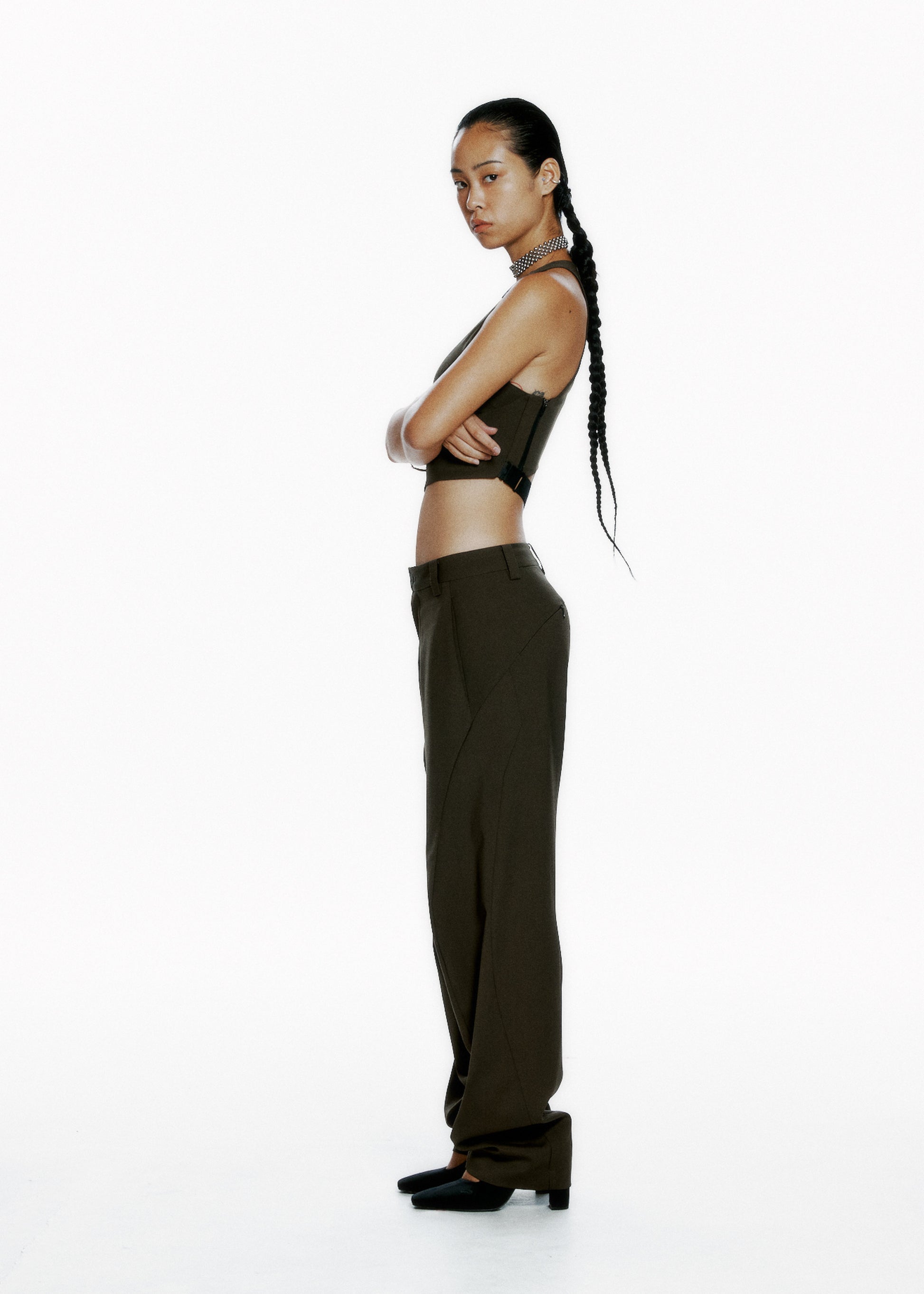 Hyein Seo - Cinched Halter Top (Khaki) product image 2 | TRAB K-Fashion Australia