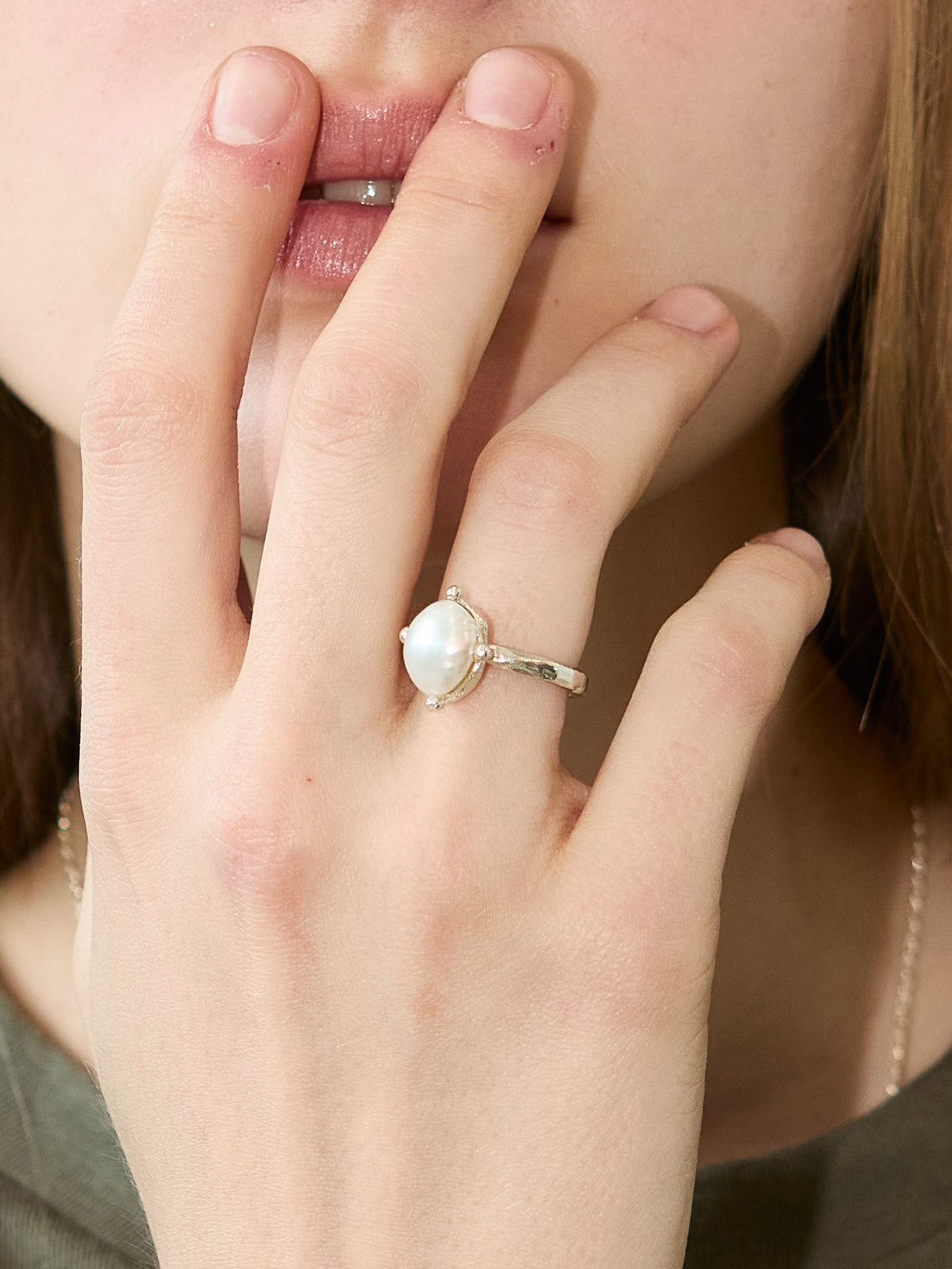 Kimhe Kim - Fresh Water Pearl Ring (Silver) product image 1 | TRAB K-Fashion Australia