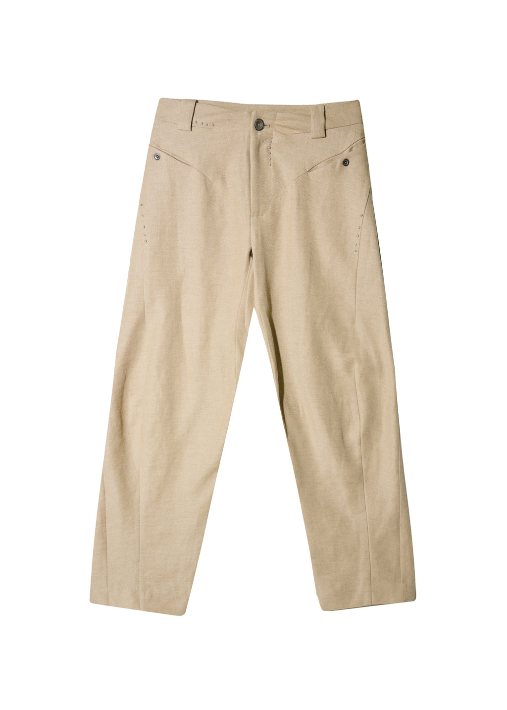 Hyein Seo - Bent Trouser w/ Silver Button (Beige) product image 5 | TRAB K-Fashion Australia
