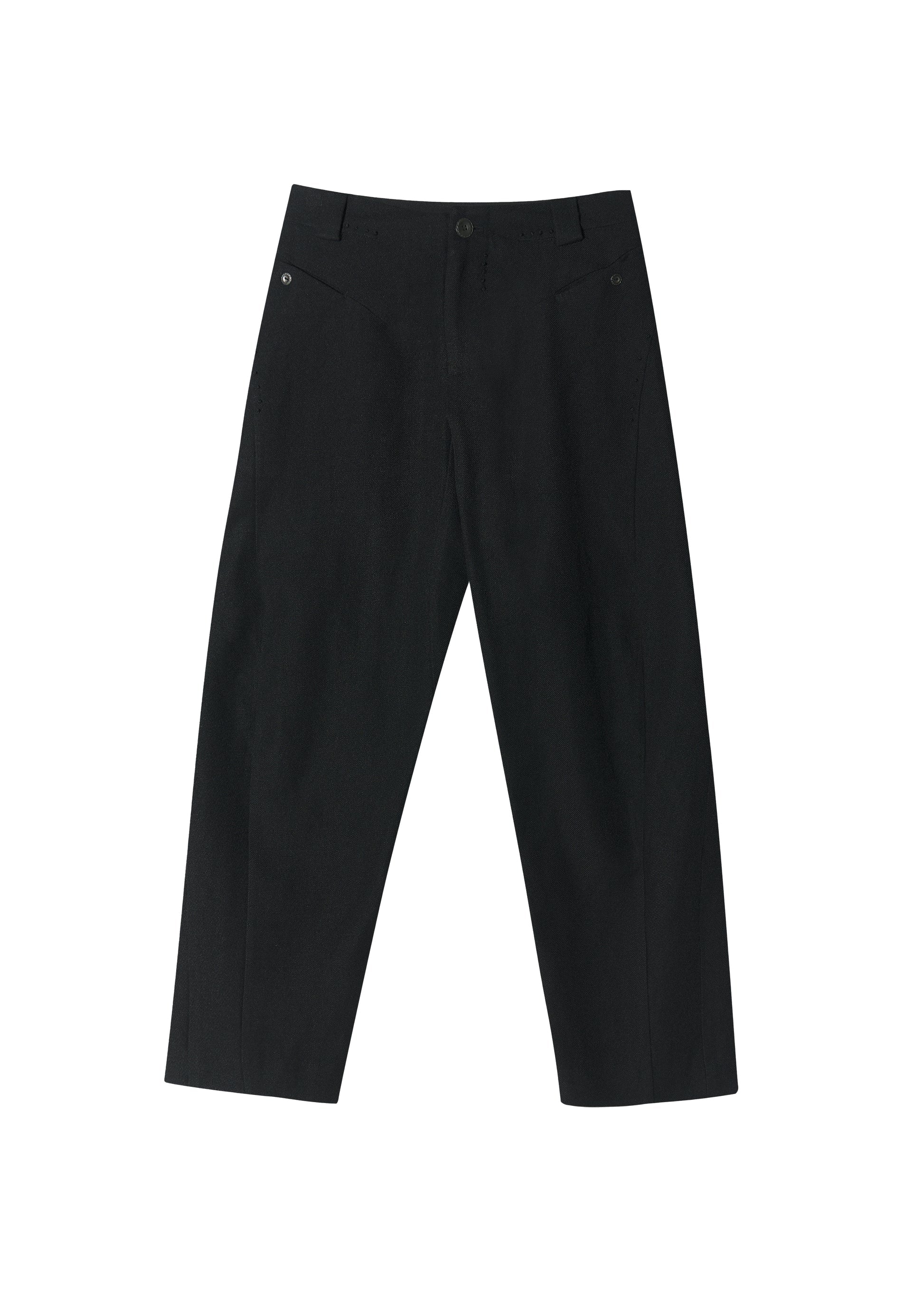 Hyein Seo - Bent Trouser w/ Silver Button (Black) product image 5 | TRAB K-Fashion Australia