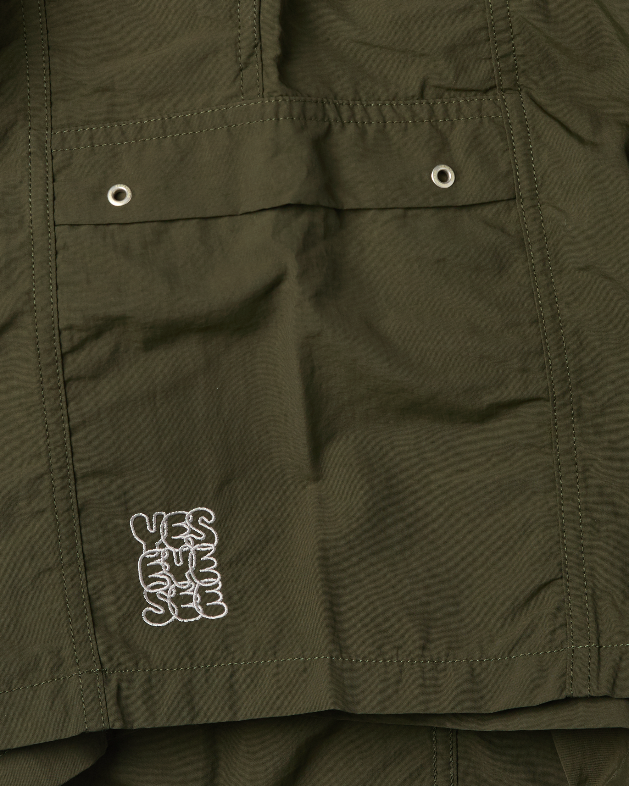 yeseyesee - Paneled Nylon Shorts (Olive) product image 4 | TRAB K-Fashion Australia