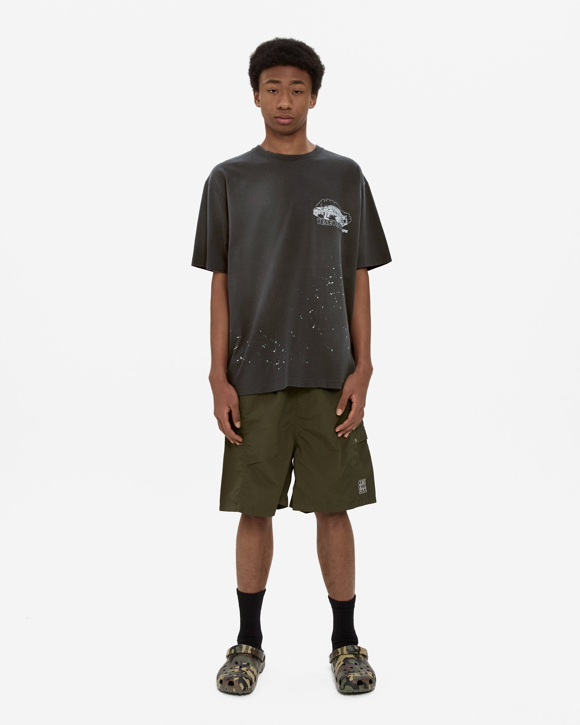 yeseyesee - Paneled Nylon Shorts (Olive) product image 5 | TRAB K-Fashion Australia