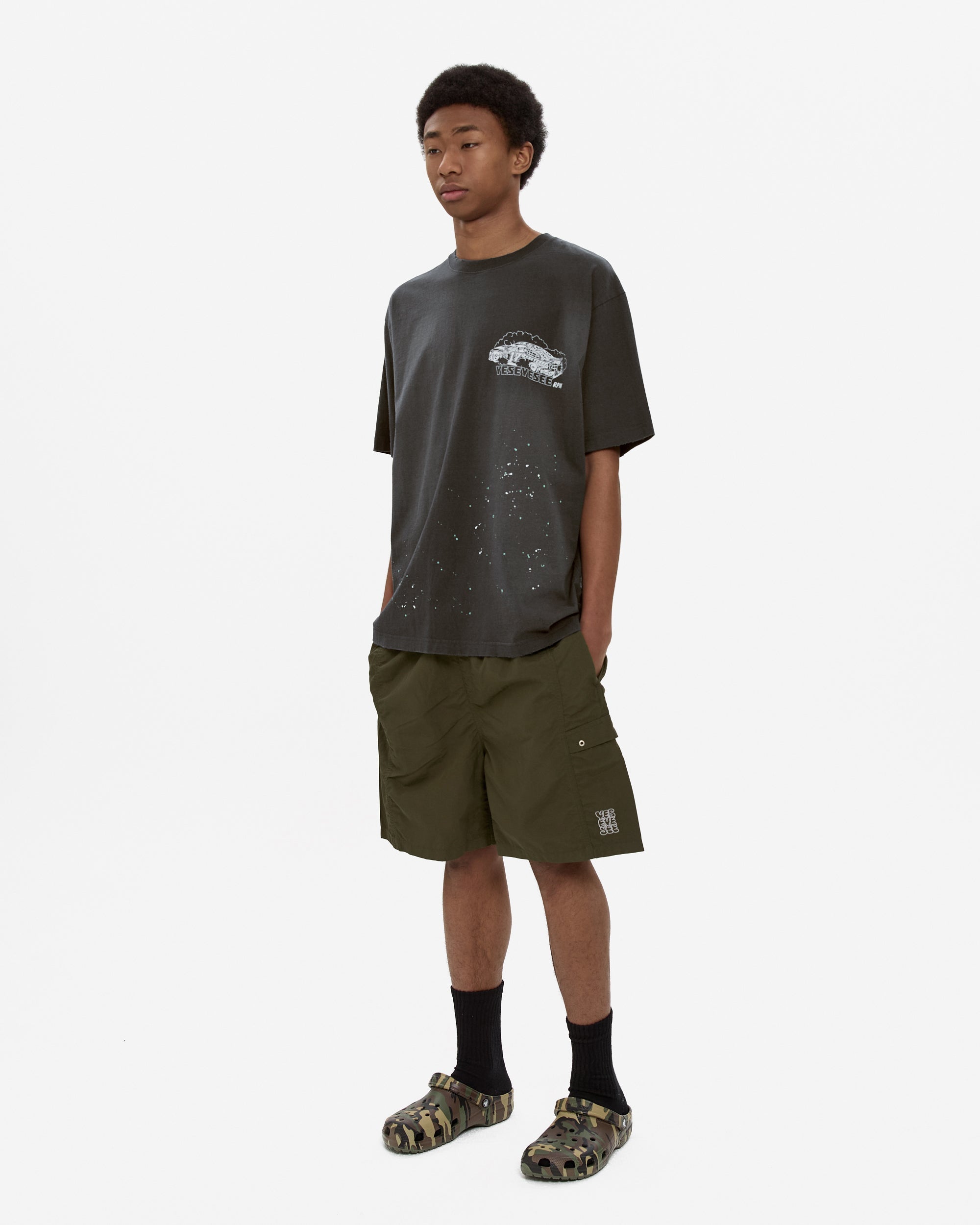 yeseyesee - Paneled Nylon Shorts (Olive) product image 6 | TRAB K-Fashion Australia