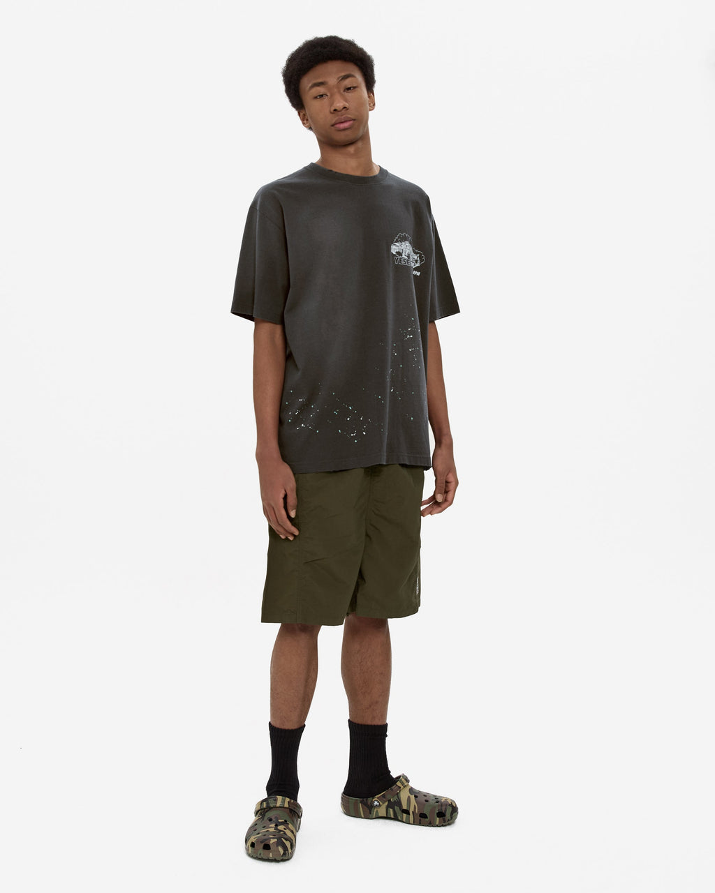 yeseyesee - Paneled Nylon Shorts (Olive) product image 8 | TRAB K-Fashion Australia