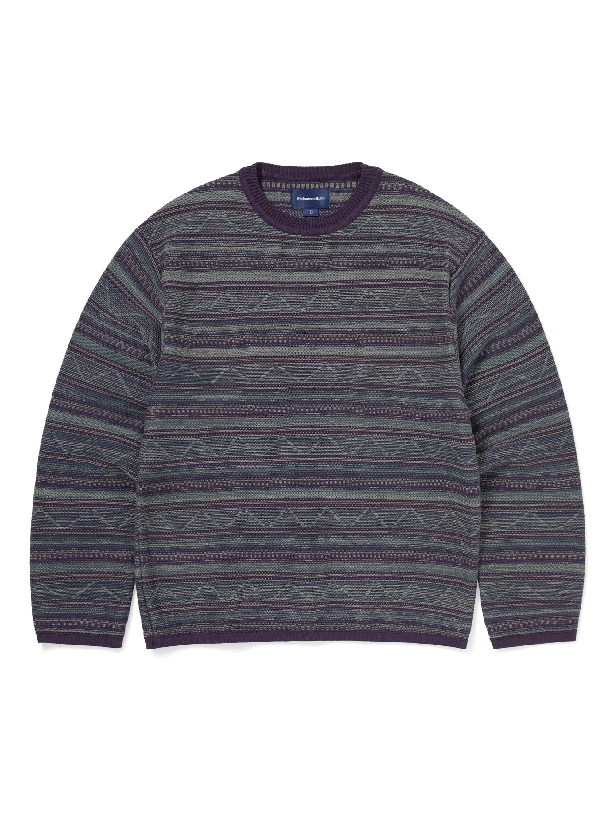 thisisneverthat - Pattern Knit Crew (Dark Purple) product image 1 | TRAB K-Fashion Australia