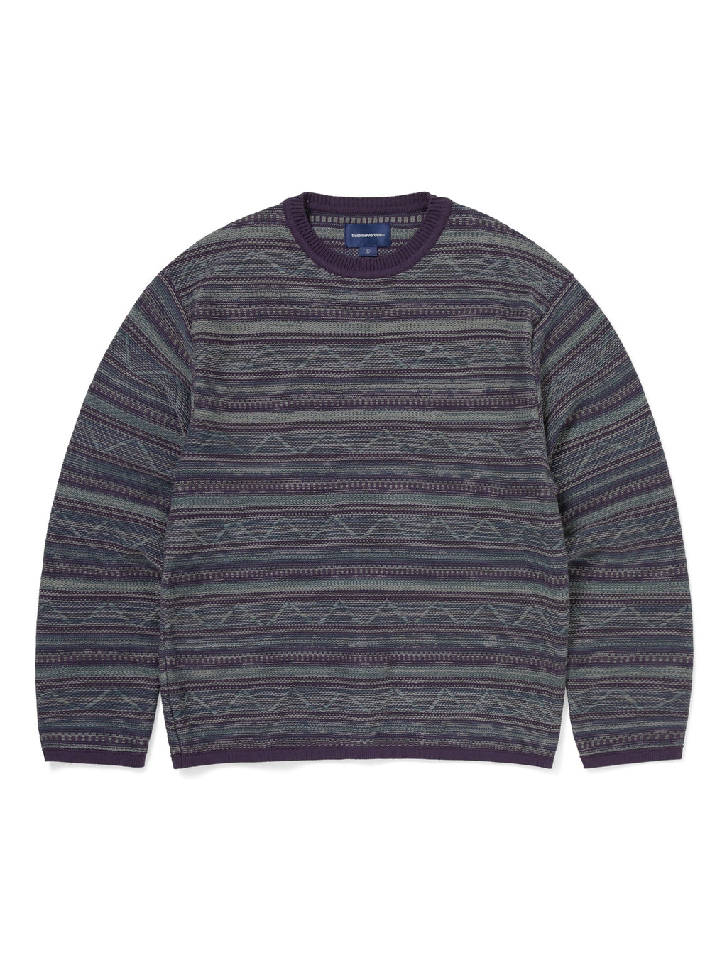 thisisneverthat - Pattern Knit Crew (Dark Purple) product image 1 | TRAB K-Fashion Australia