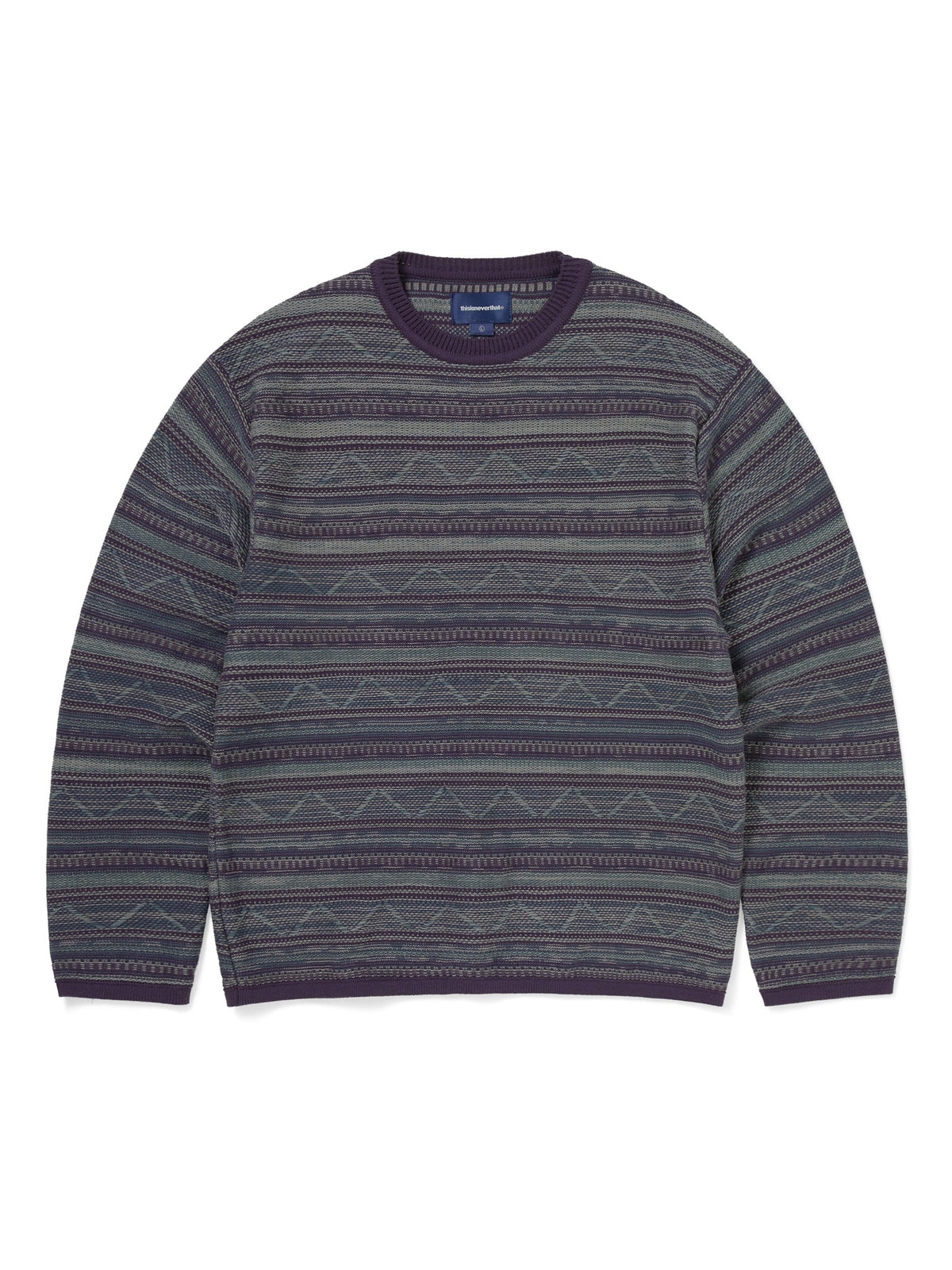 thisisneverthat - Pattern Knit Crew (Dark Purple) product image 1 | TRAB K-Fashion Australia