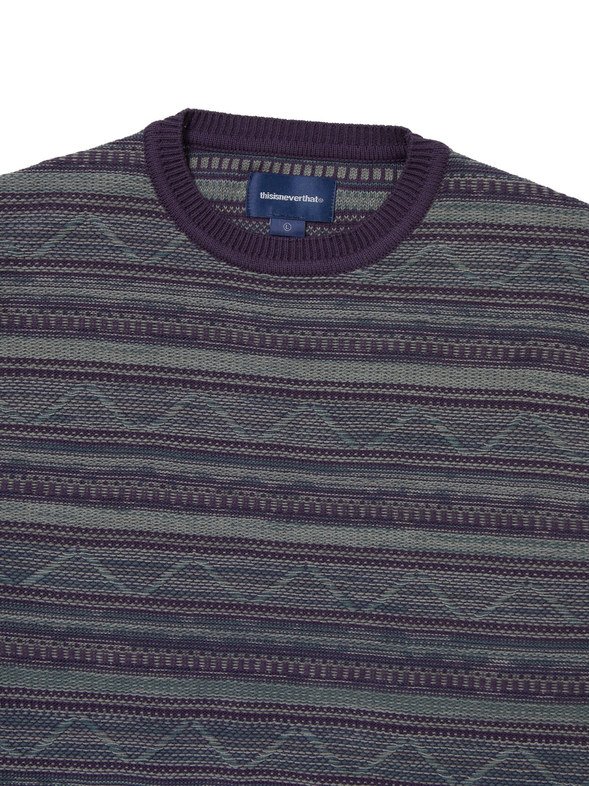 thisisneverthat - Pattern Knit Crew (Dark Purple) product image 2 | TRAB K-Fashion Australia