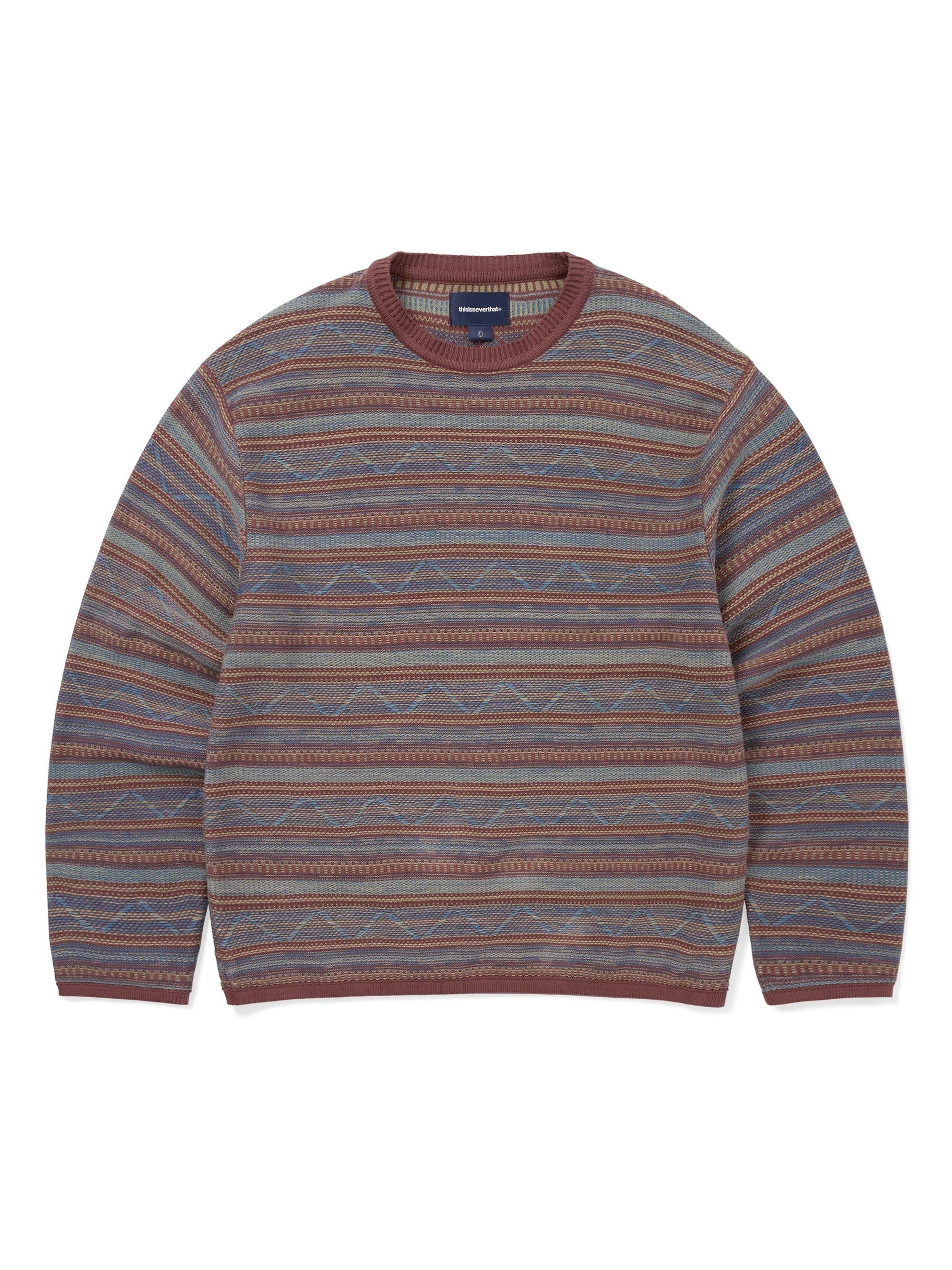 thisisneverthat - Pattern Knit Crew (Magenta) product image 1 | TRAB K-Fashion Australia