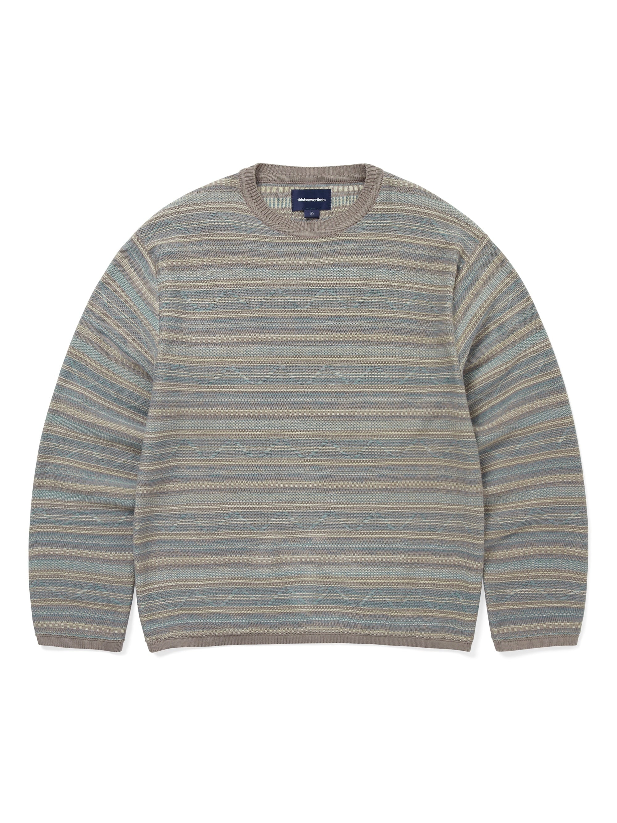 thisisneverthat - Pattern Knit Crew Dark (Slate) product image 1 | TRAB K-Fashion Australia