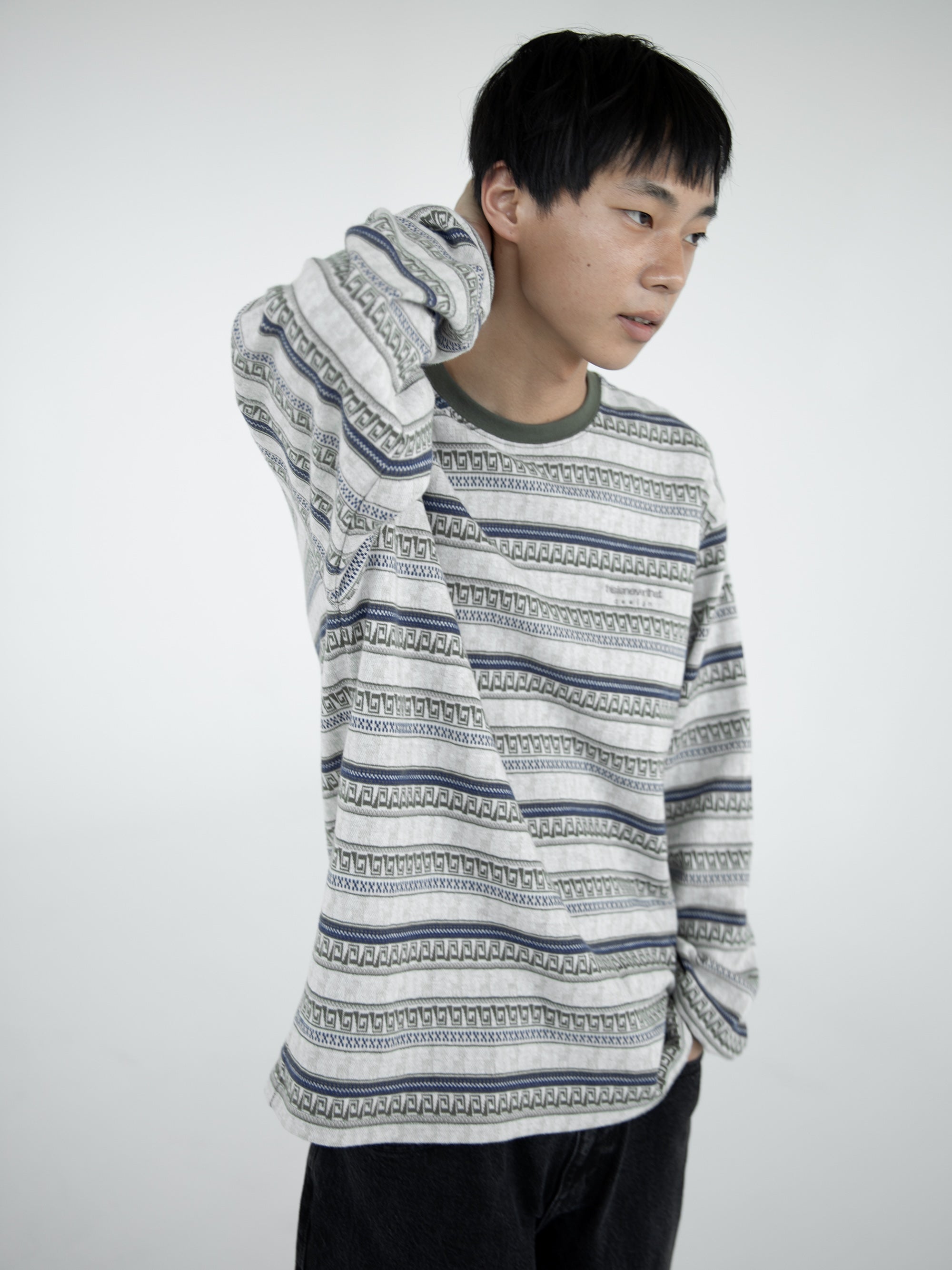 thisisneverthat - Pattern Striped L/S Tee (Ivory) product image 4 | TRAB K-Fashion Australia