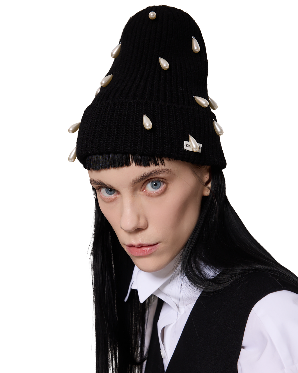 Kimhe Kim - Pearl Embellished Beanie (Black) product image 6 | TRAB K-Fashion Australia