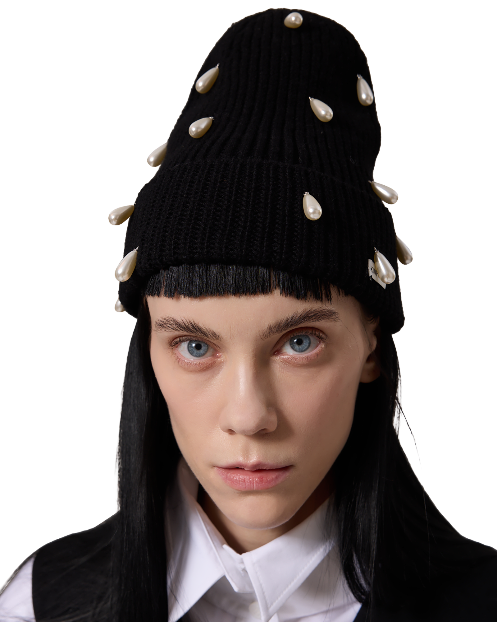 Kimhe Kim - Pearl Embellished Beanie (Black) product image 1 | TRAB K-Fashion Australia