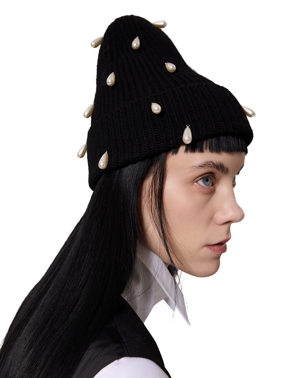 Kimhe Kim - Pearl Embellished Beanie (Black) product image 7 | TRAB K-Fashion Australia