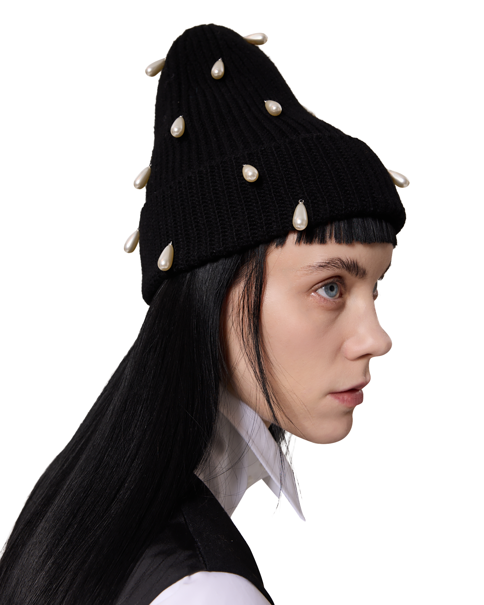 Kimhe Kim - Pearl Embellished Beanie (Black) product image 7 | TRAB K-Fashion Australia