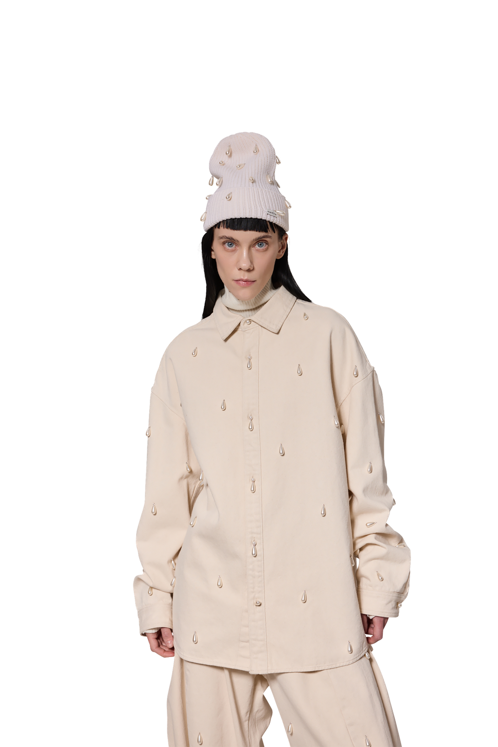 Kimhe Kim - Pearl Embellished Beanie (White) product image 7 | TRAB K-Fashion Australia