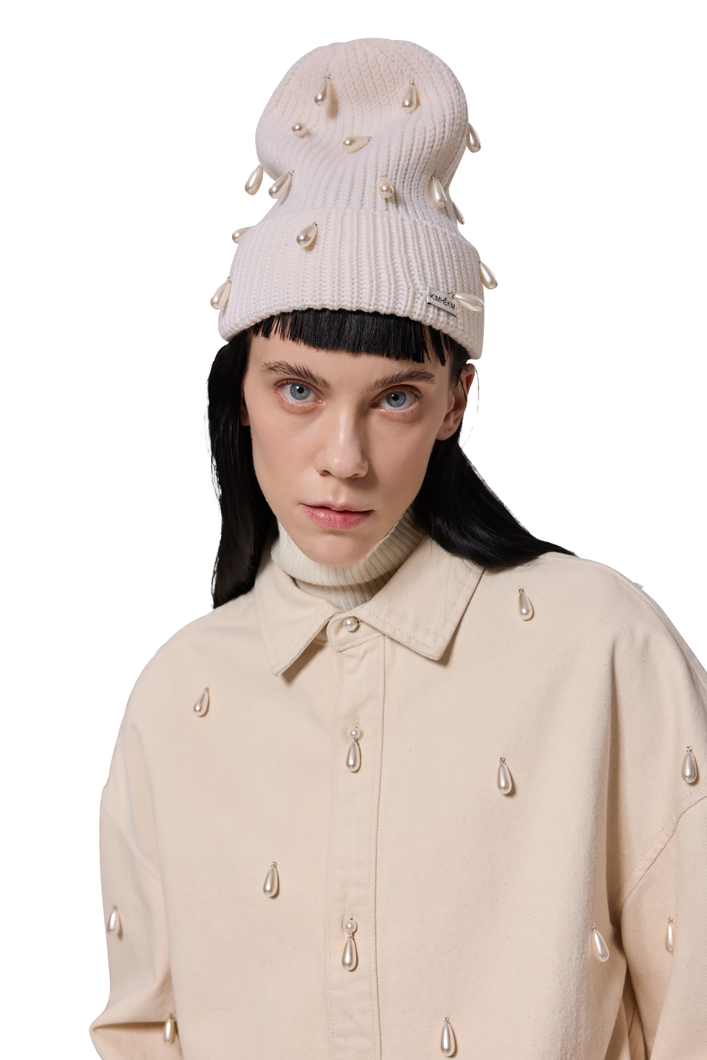 Kimhe Kim - Pearl Embellished Beanie (White) product image 5 | TRAB K-Fashion Australia