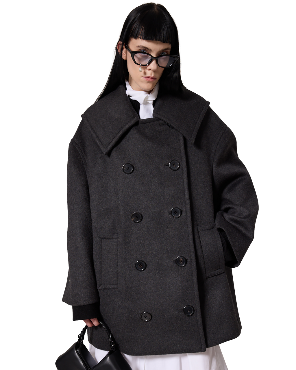 Kimhe Kim - Pearl Tear Cat-Eye Glasses (Black) product image 3 | TRAB K-Fashion Australia