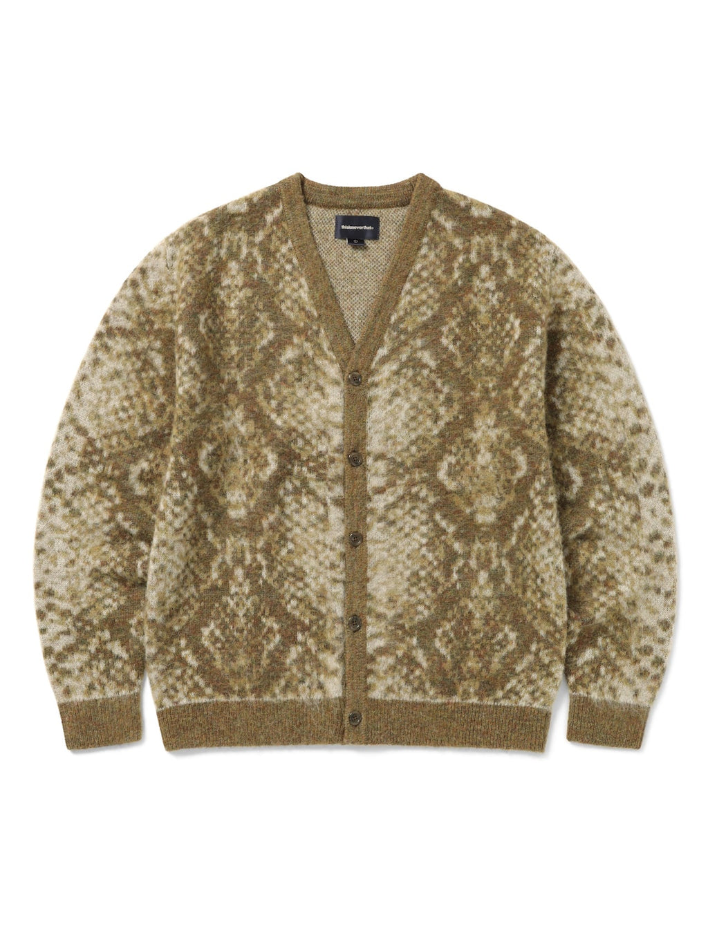 thisisneverthat - Python Jacquard Knit Cardigan (Brown) product image 1 | TRAB K-Fashion Australia