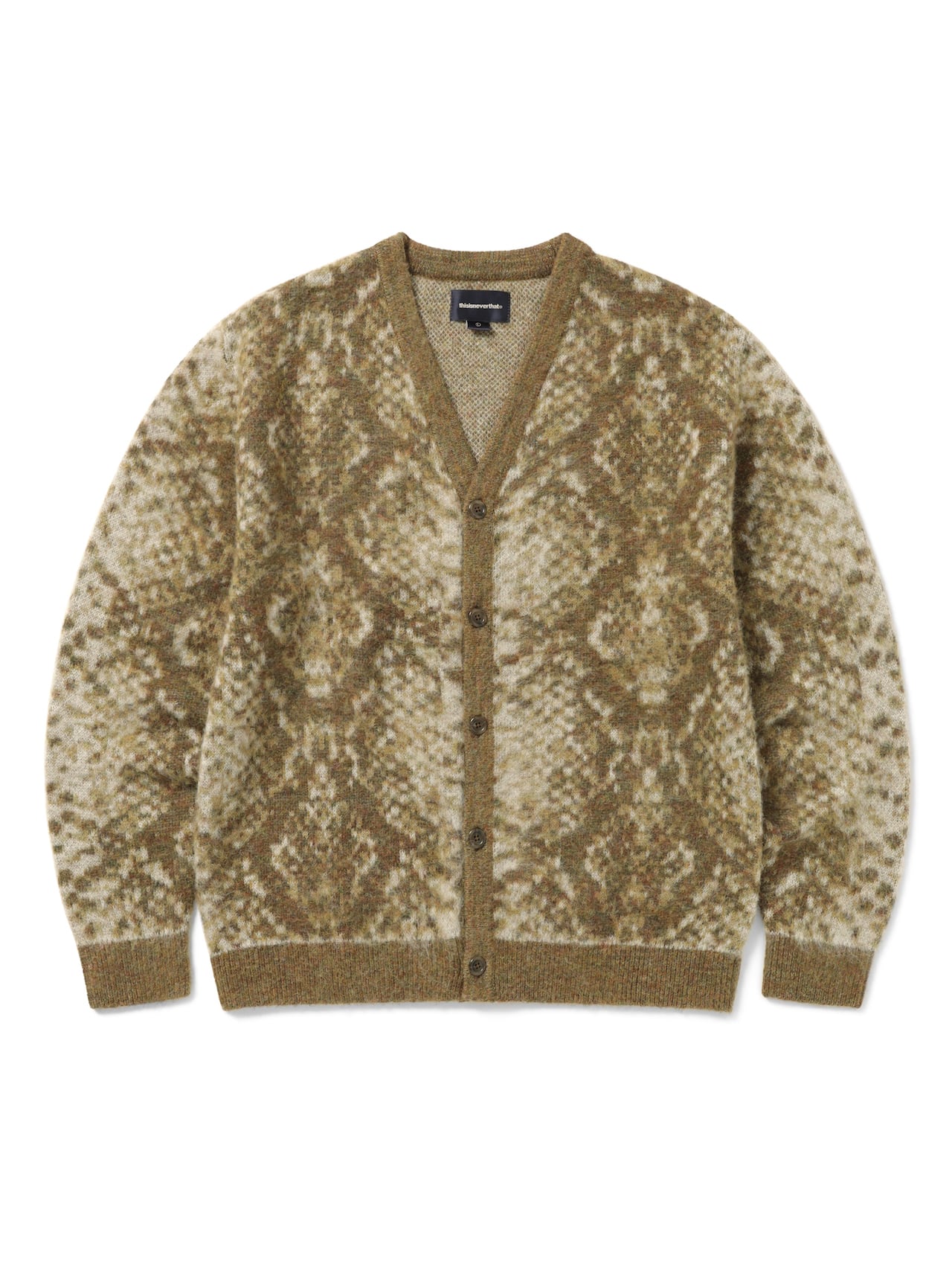 thisisneverthat - Python Jacquard Knit Cardigan (Brown) product image 1 | TRAB K-Fashion Australia