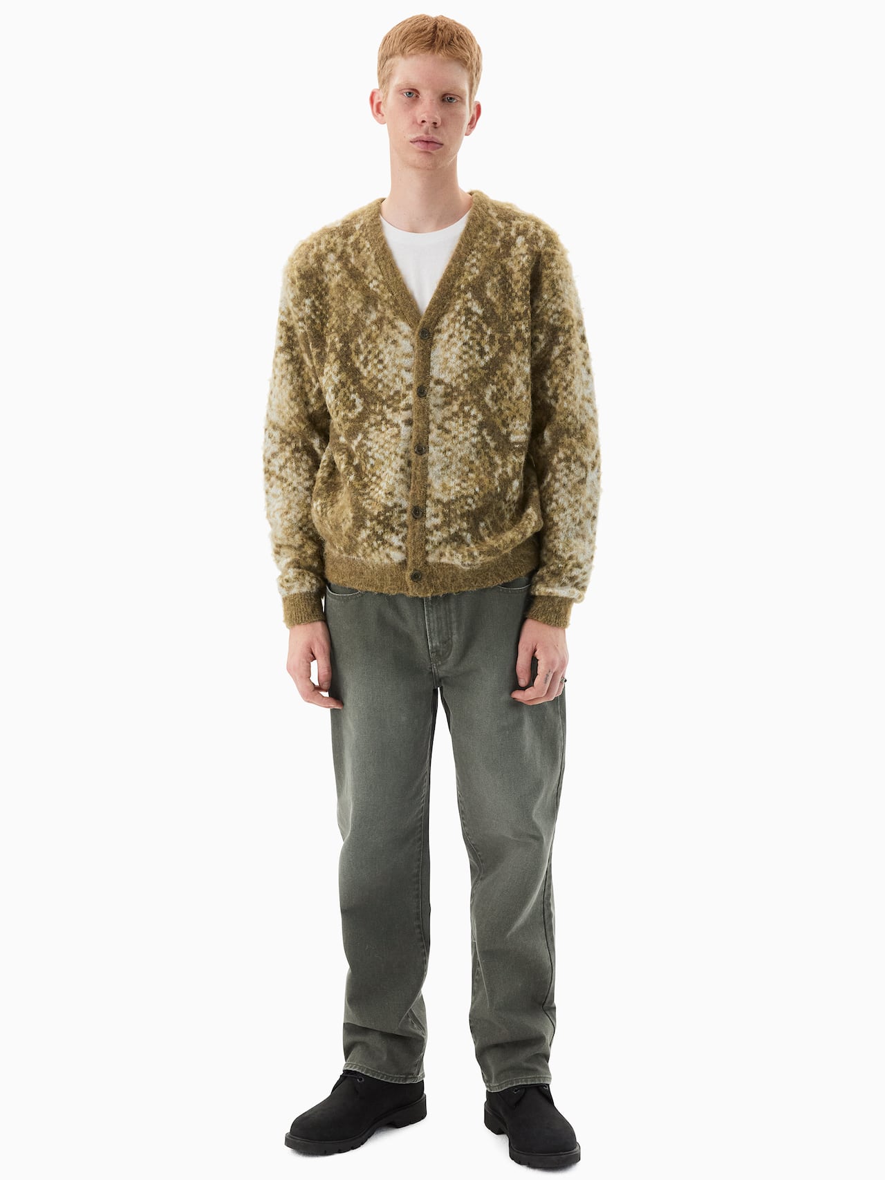 thisisneverthat - Python Jacquard Knit Cardigan (Brown) product image 6 | TRAB K-Fashion Australia