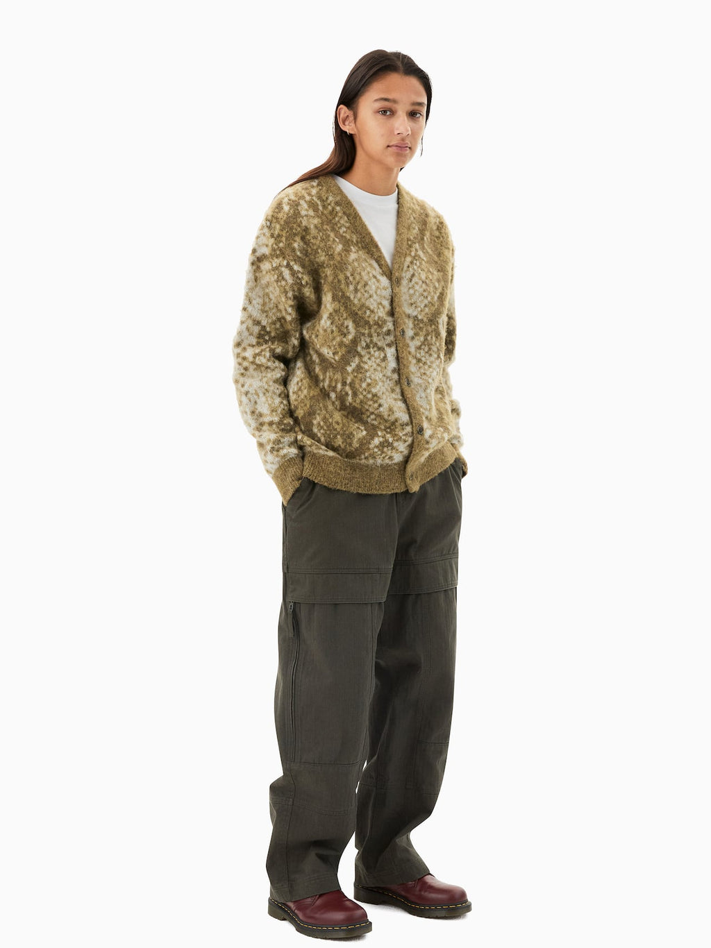 thisisneverthat - Python Jacquard Knit Cardigan (Brown) product image 7 | TRAB K-Fashion Australia