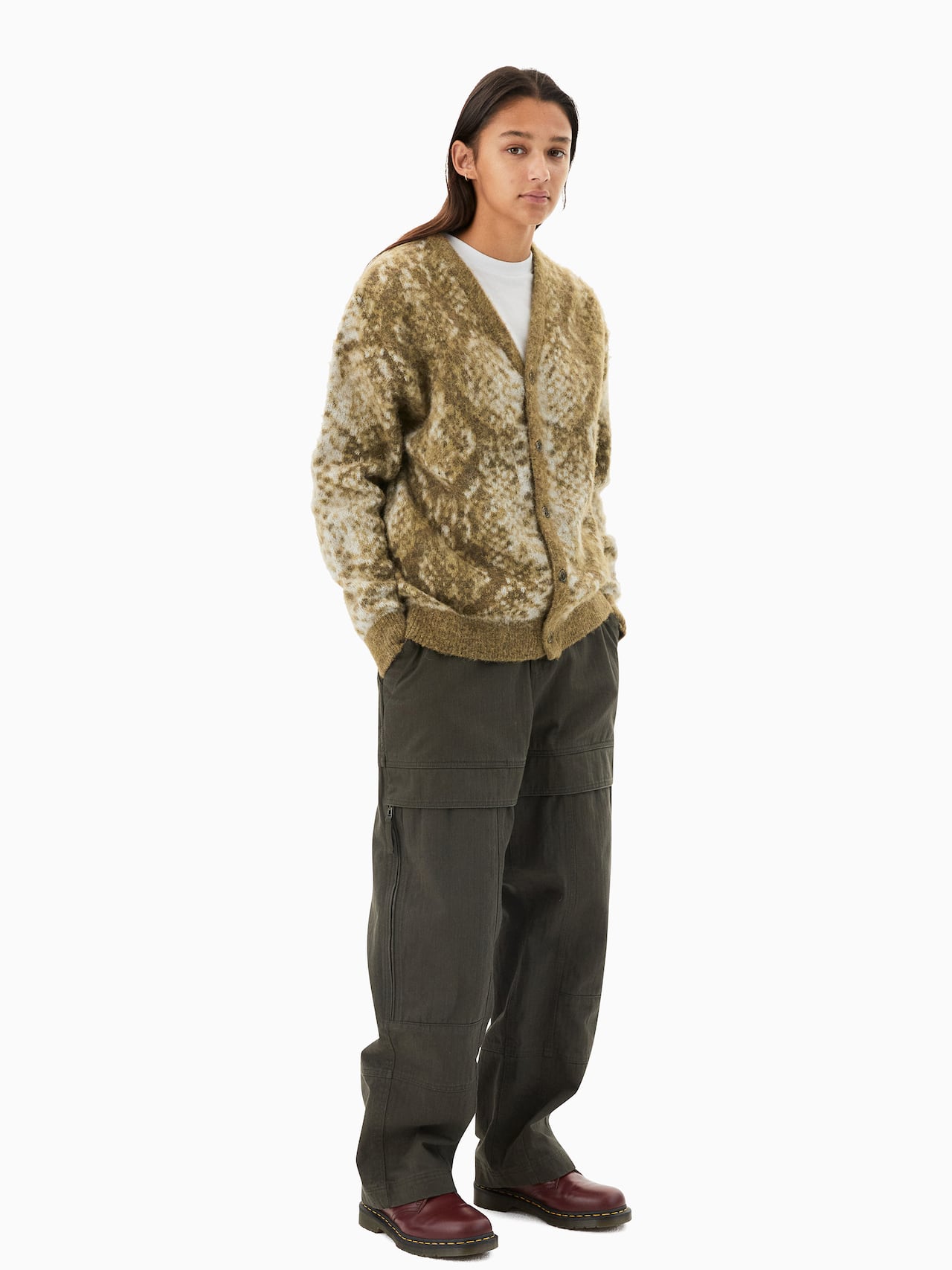 thisisneverthat - Python Jacquard Knit Cardigan (Brown) product image 7 | TRAB K-Fashion Australia